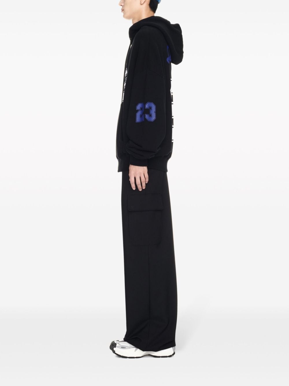 Football-print cotton hoodie - 3