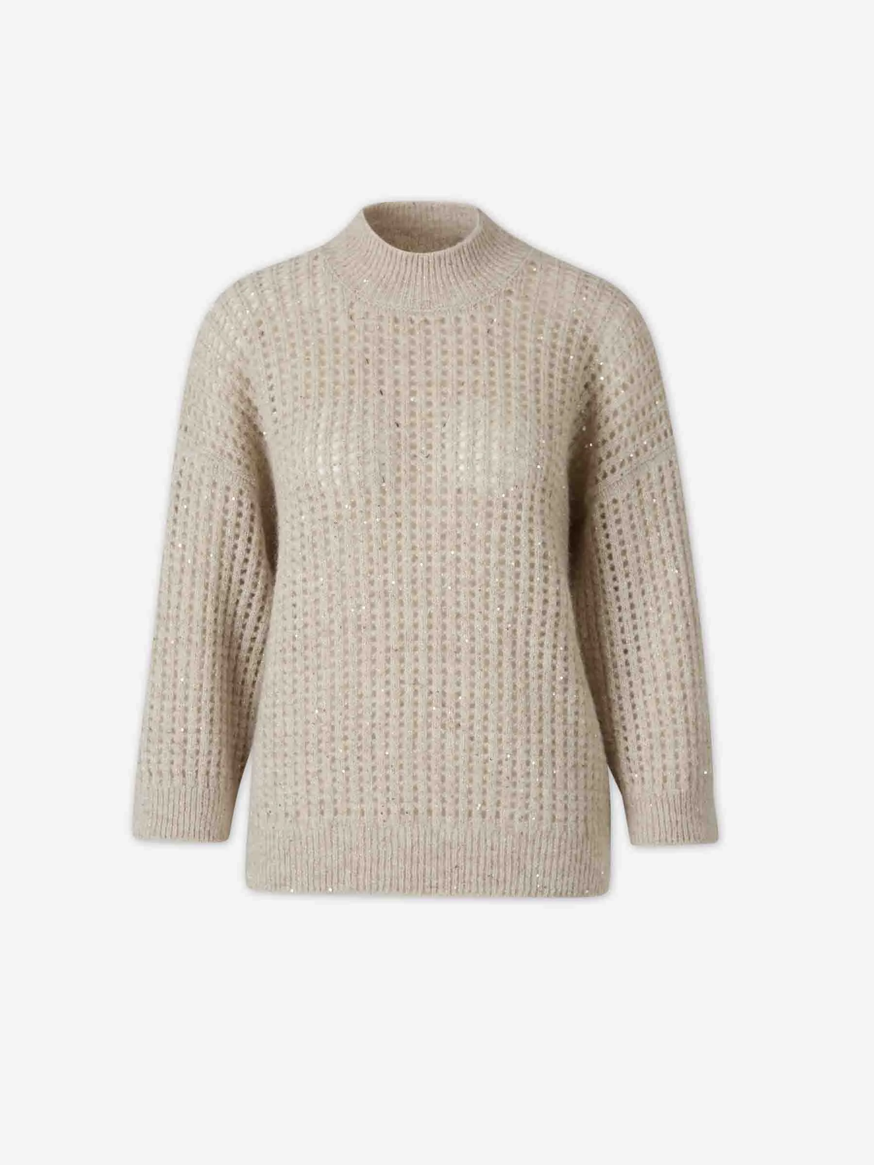 OPENWORK SEQUIN SWEATER - 1