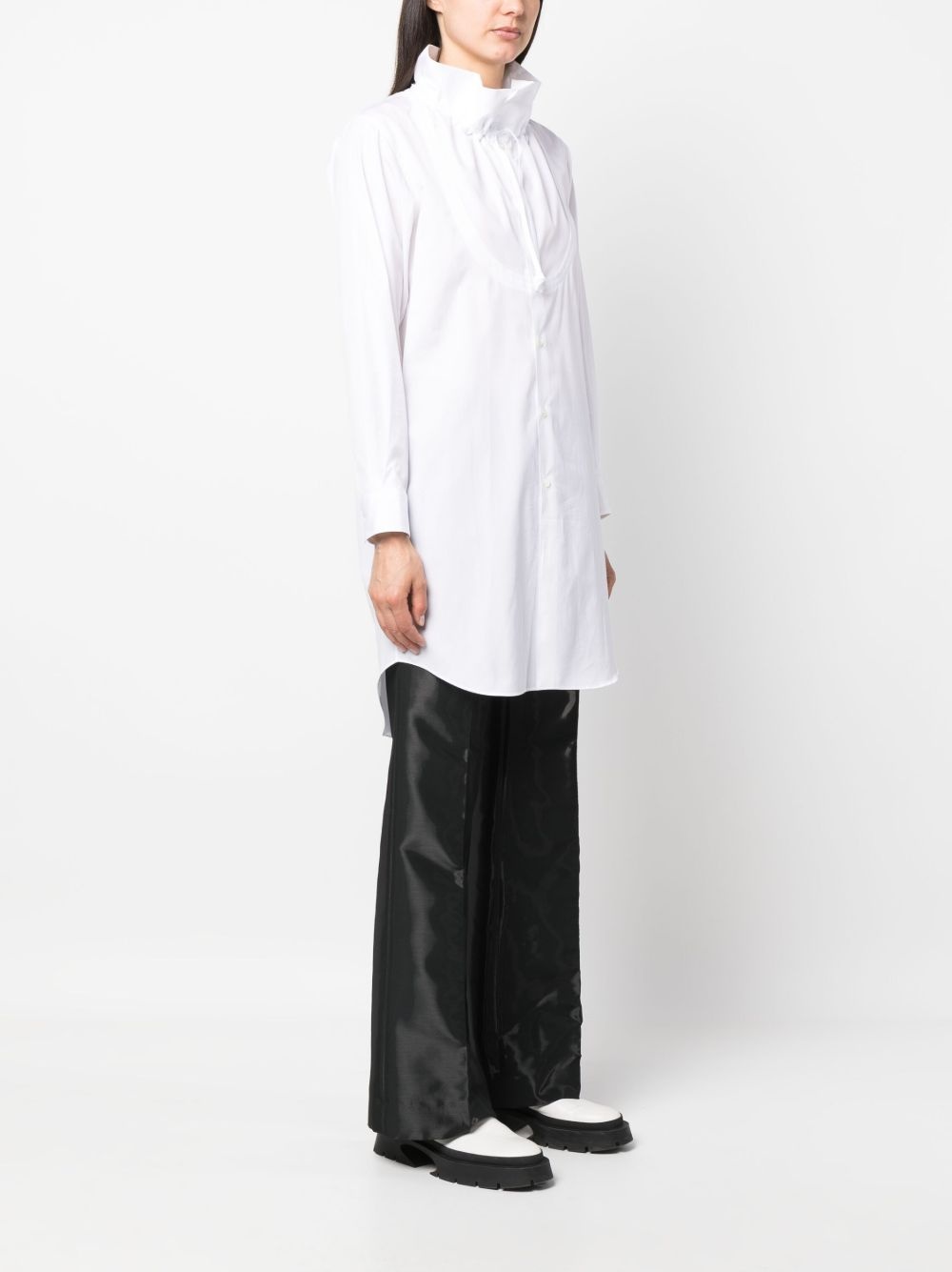 ruffled-collar poplin shirt - 3