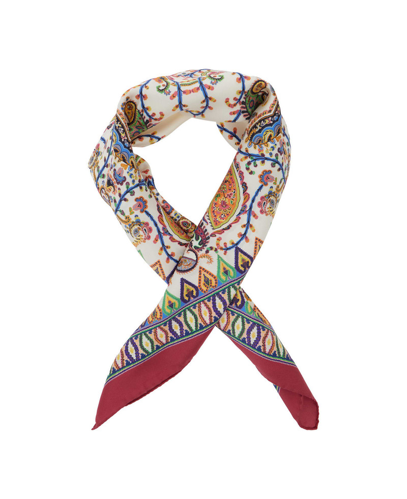 Etro Multicolor Scarf With All-over Paisley Print In Silk Woman outlook