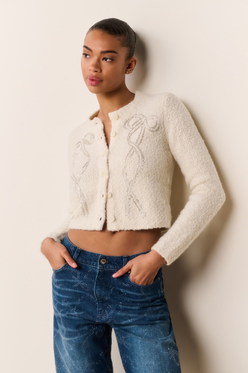 Leocadia Wool-Blend Embellished Cardigan 5