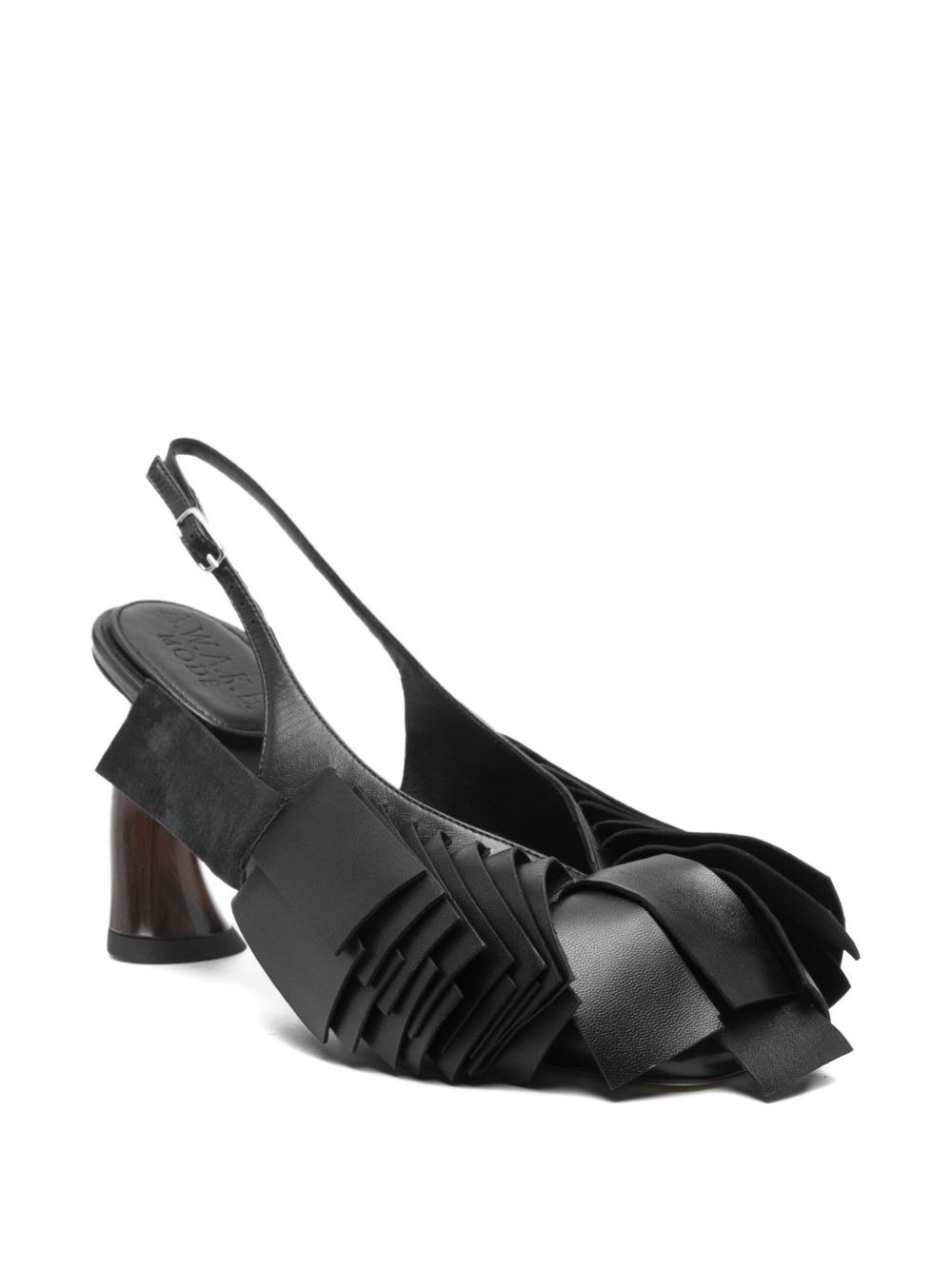 80mm draped slingback pumps - 2