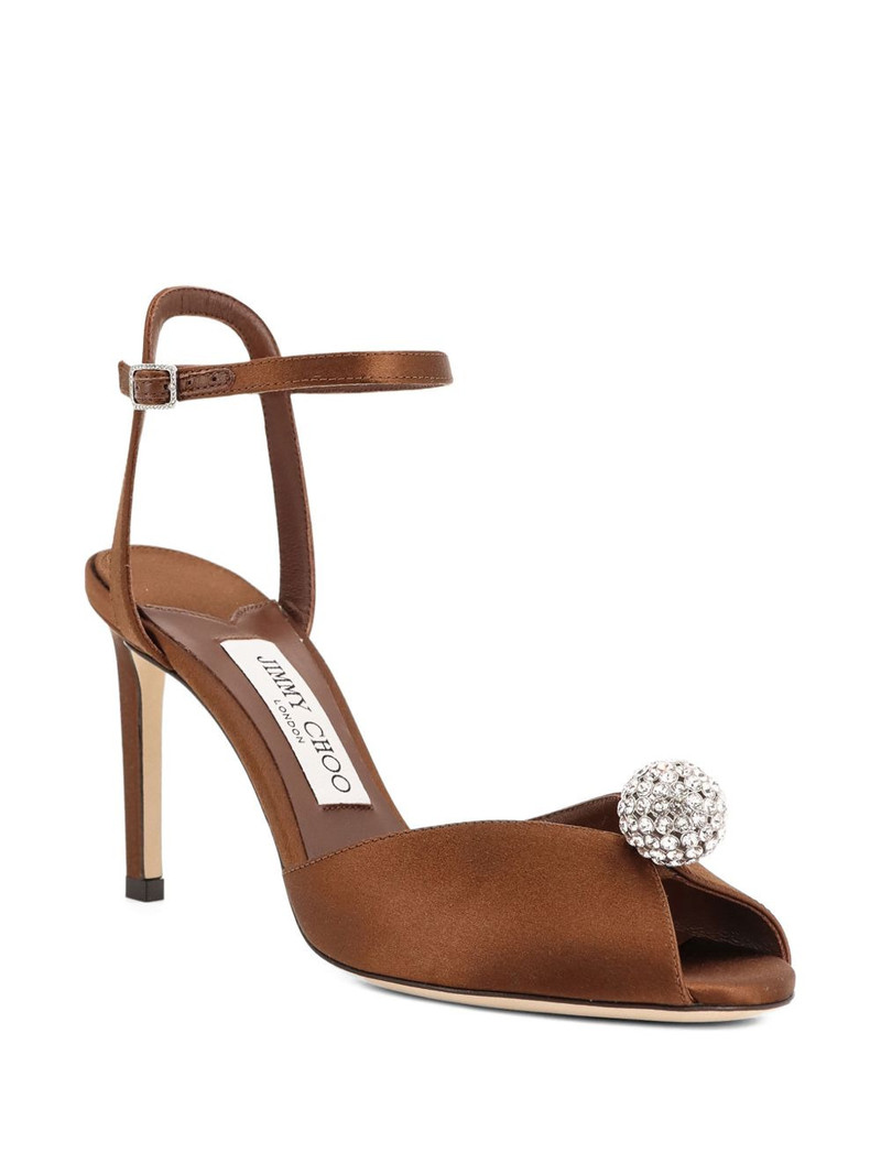 JIMMY CHOO 85mm Sacora crystal-embellished sandals outlook