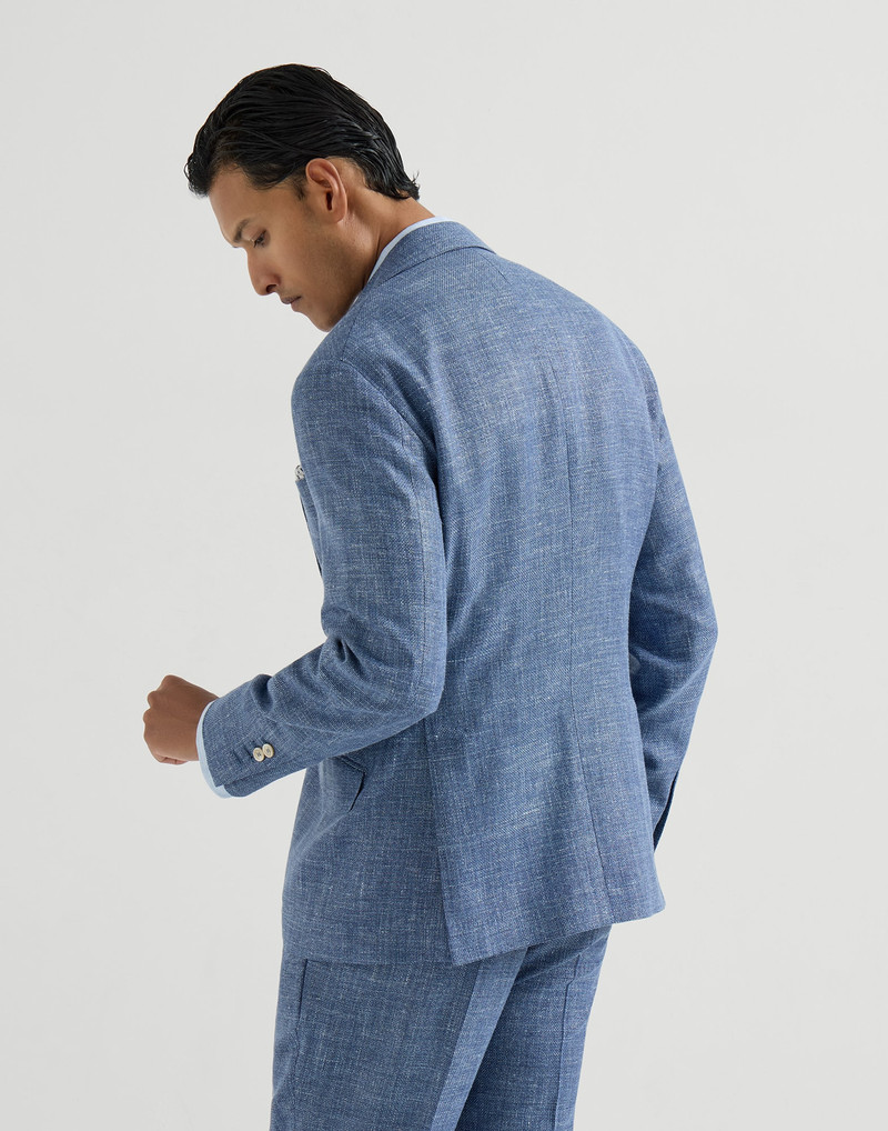 Virgin wool, silk and linen hopsack deconstructed Cavallo blazer 3