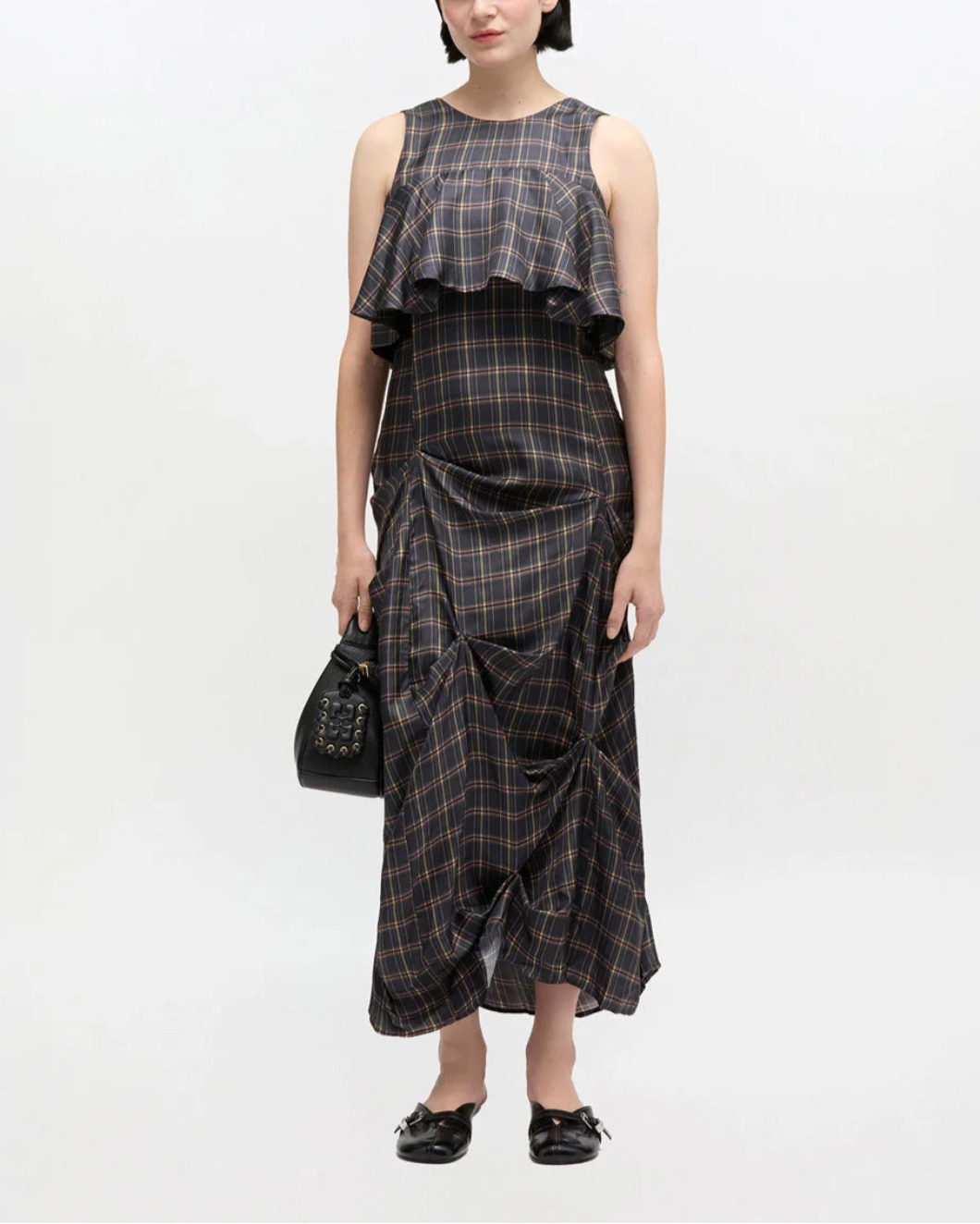 CHECK RUFFLE DRESS - 2