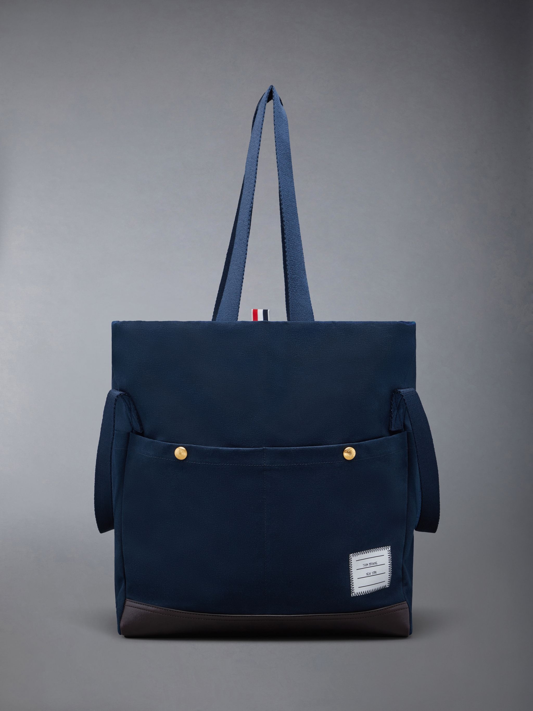 Cotton Canvas Snap Pocket Tote - 1