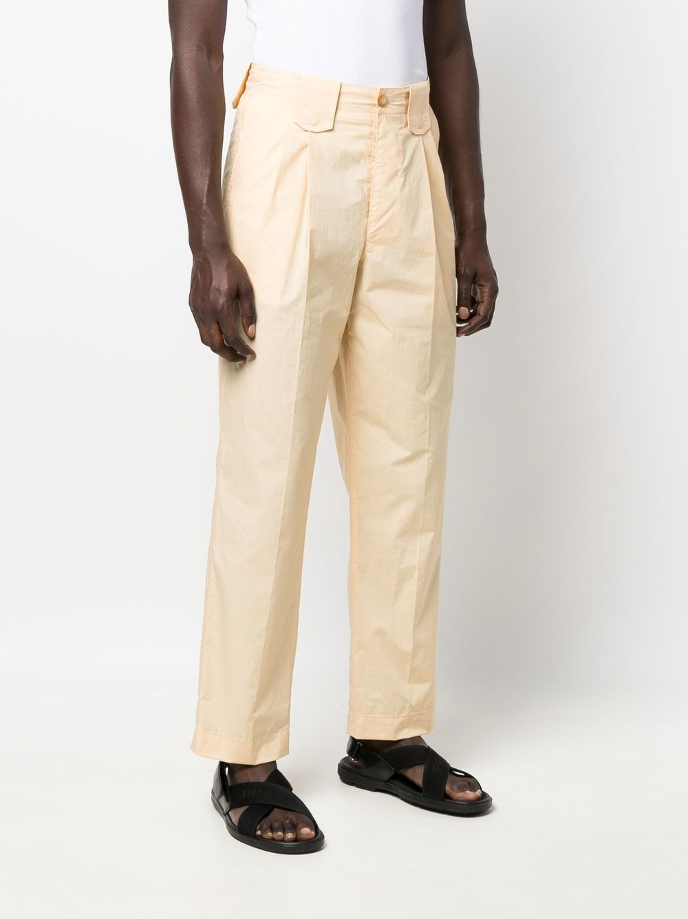 pleat-detail high-waisted trousers - 3