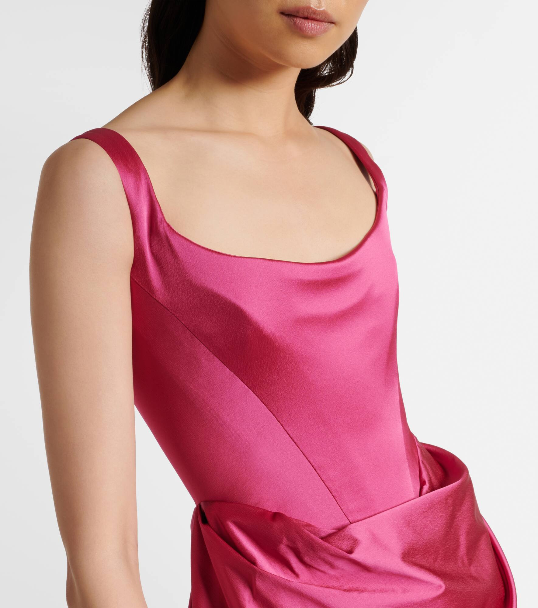 Crêpe satin corset gown - 4