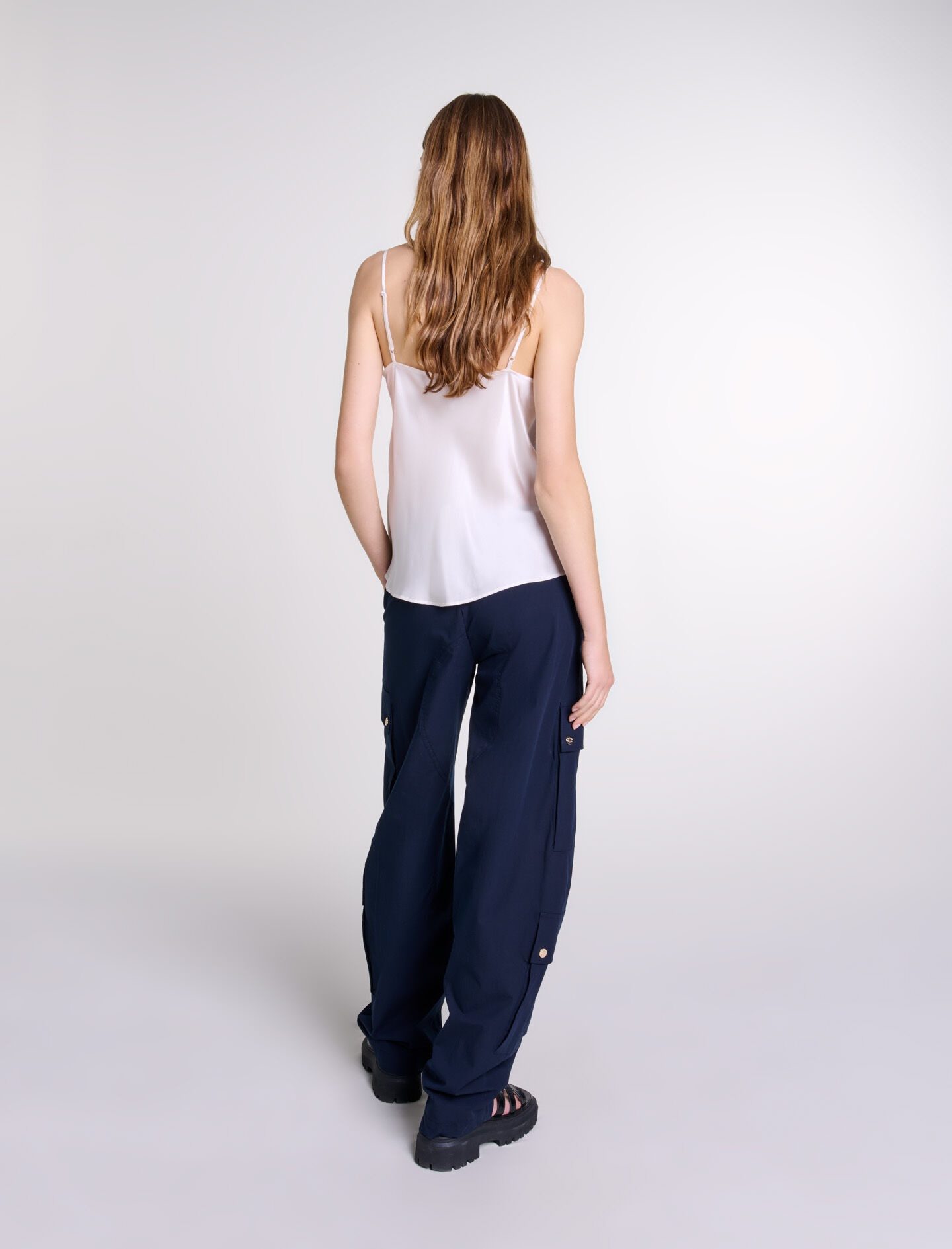 Silk satin and lace top - 4