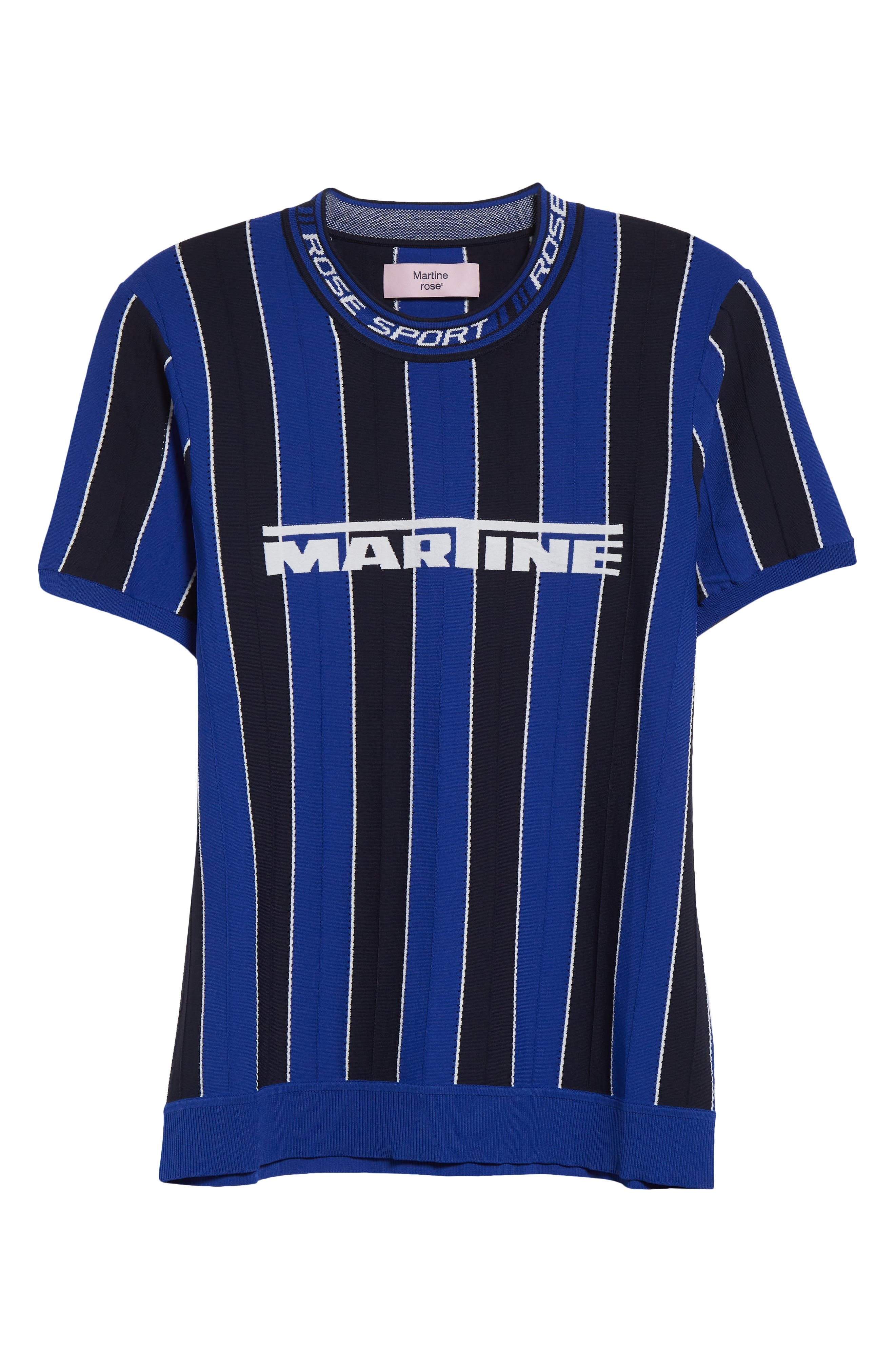 Martine Rose Tight Logo Jacquard Stripe T-Shirt in Blue at Nordstrom - 6