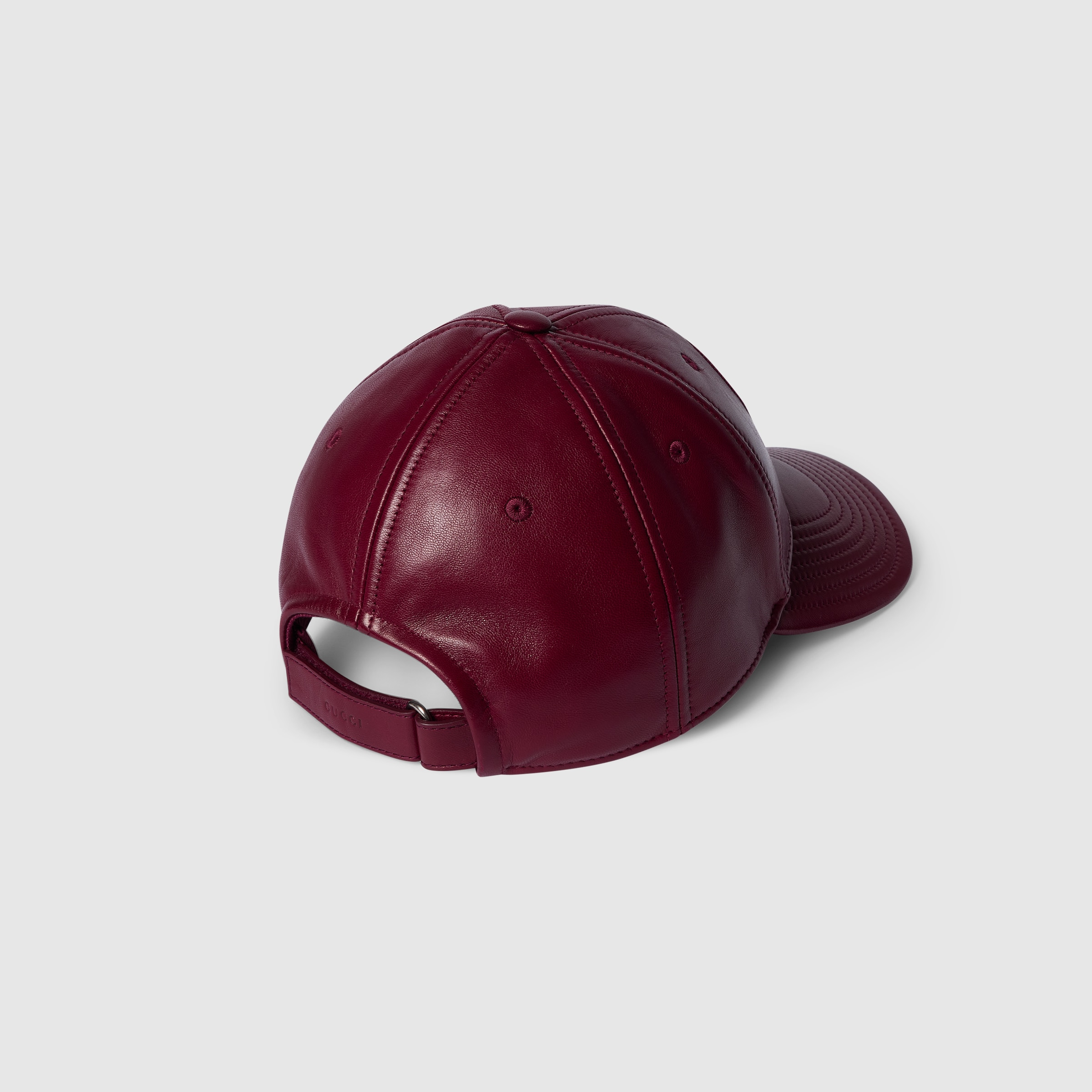 Leather baseball hat with Double G - 5
