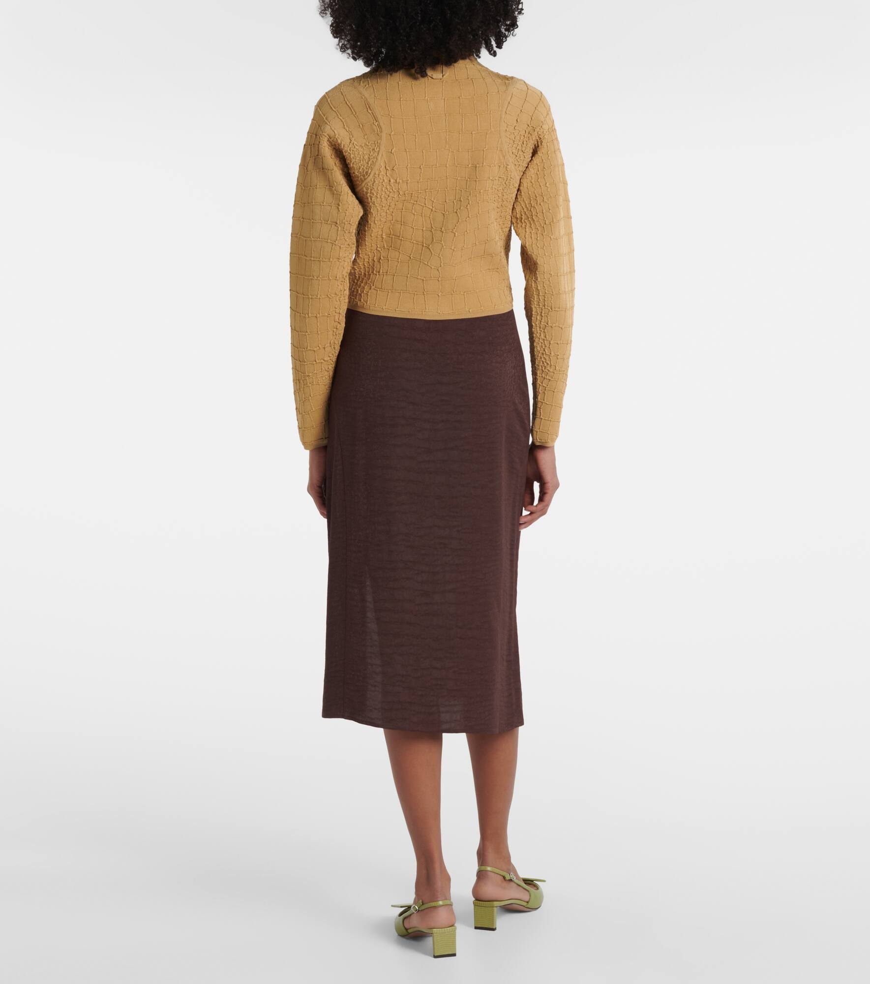 Scala croc-effect cardigan - 3