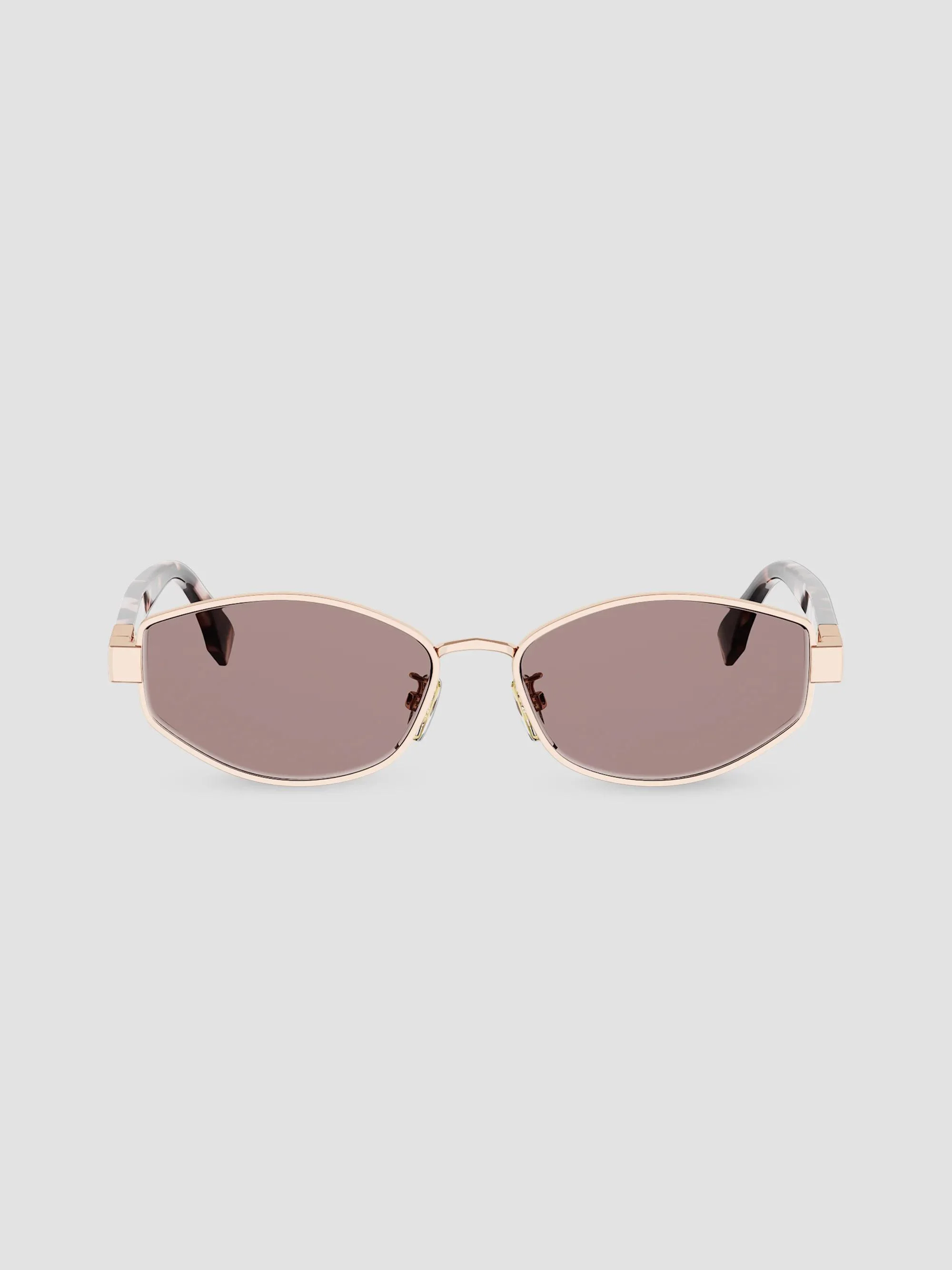 Women's Tube Baguette 56MM Geometric Sunglasses - Pink Gold - 1