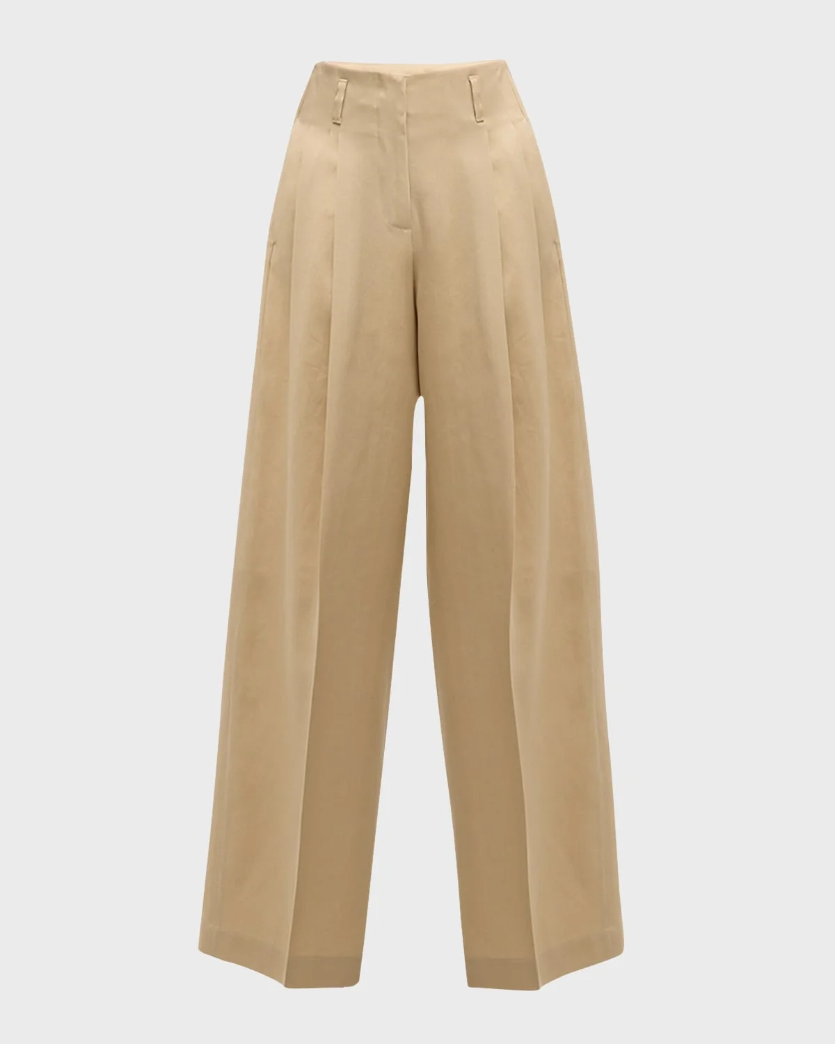 Pleated Wide-Leg Wool Pants - 1
