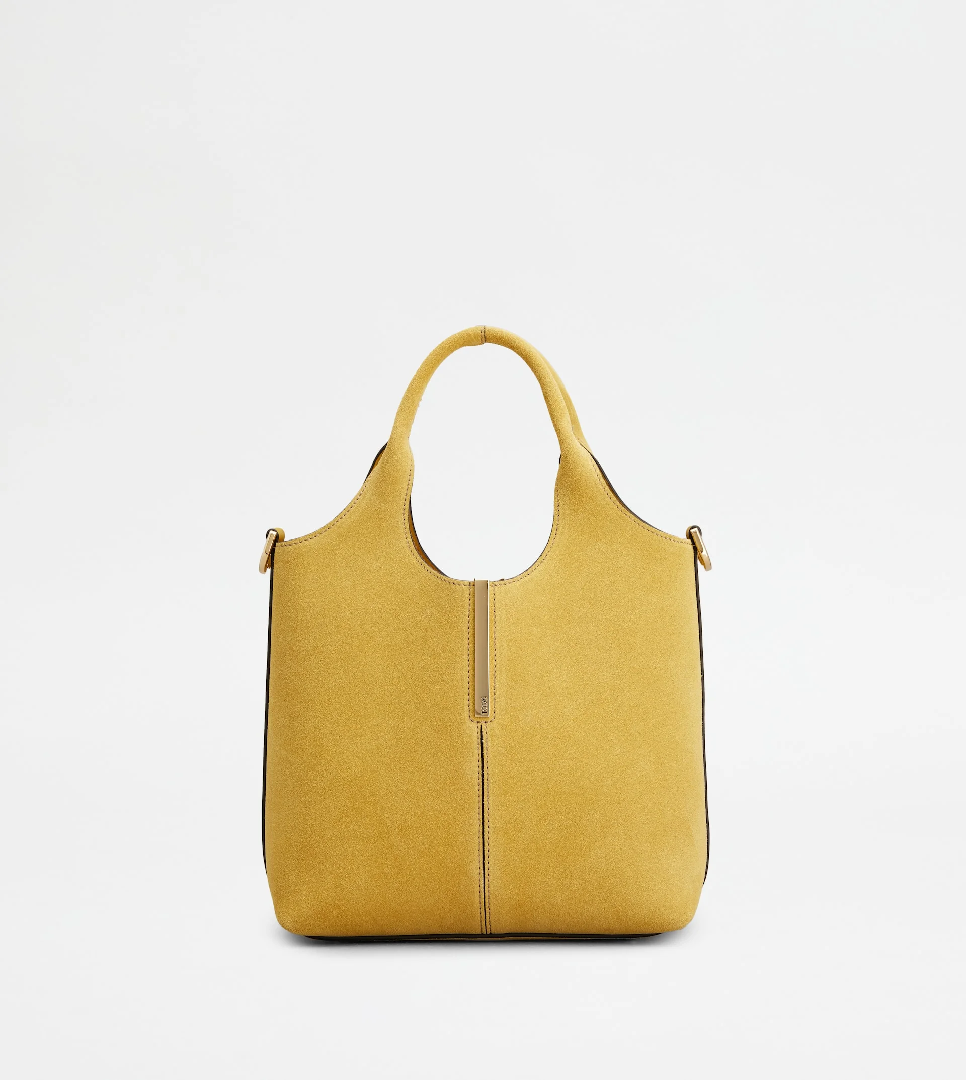 TOTE SHOPPING BAG IN SUEDE MINI - YELLOW - 1