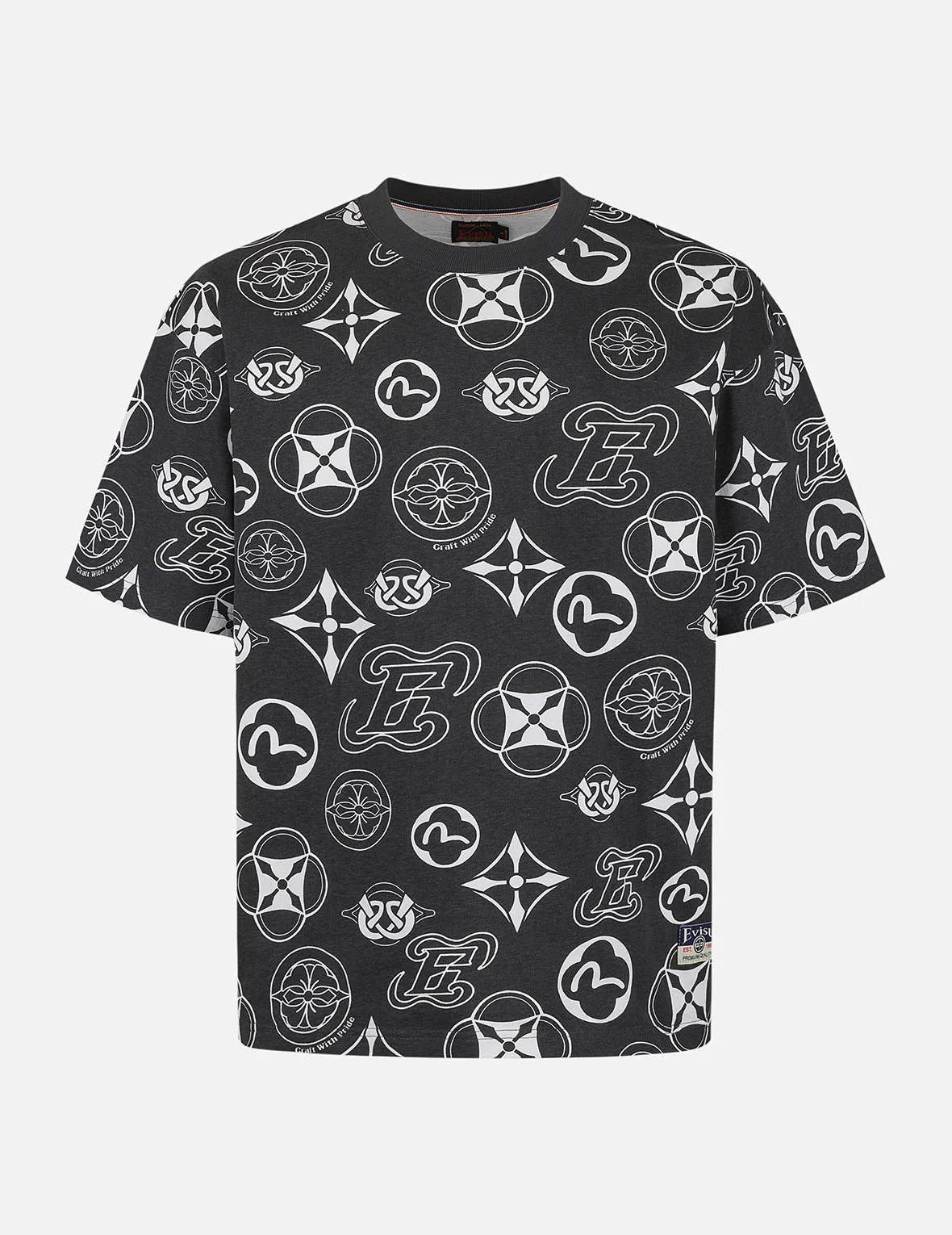 Allover Multi-logo Print Loose Fit T-shirt - 1
