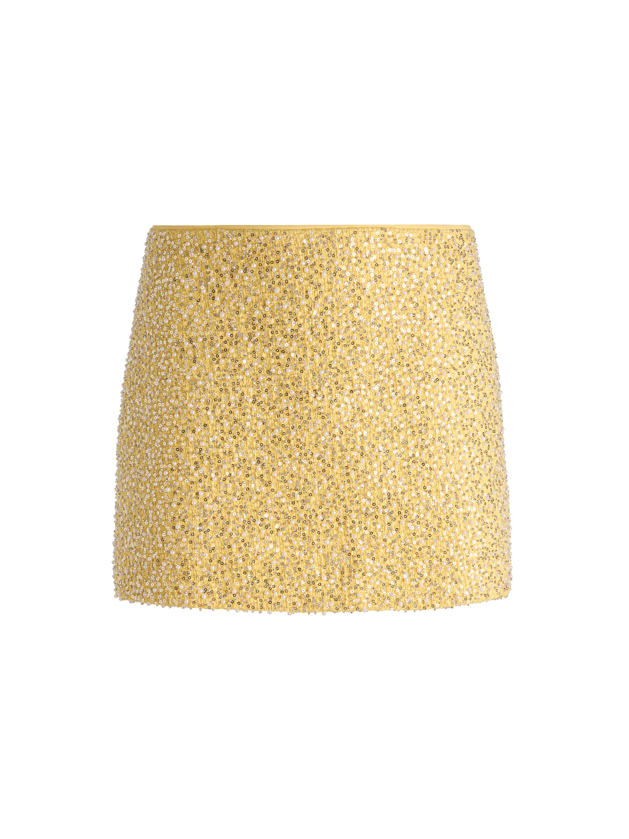 ECENIA EMBELLISHED TWEED MINI SKIRT - 1