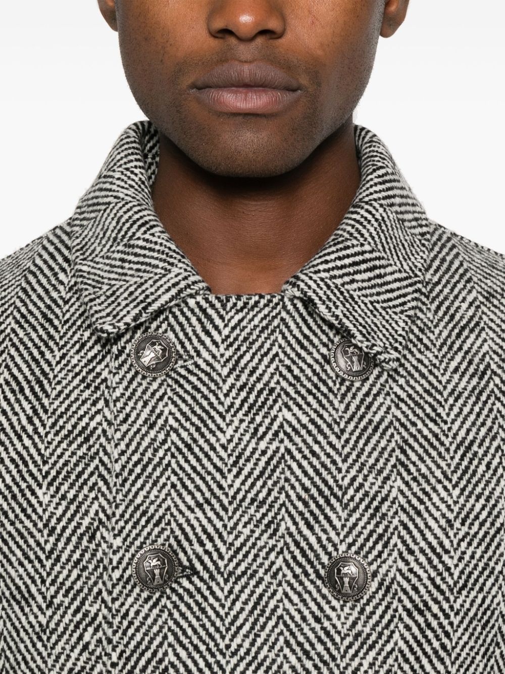 chevron virgin wool peacoat - 5