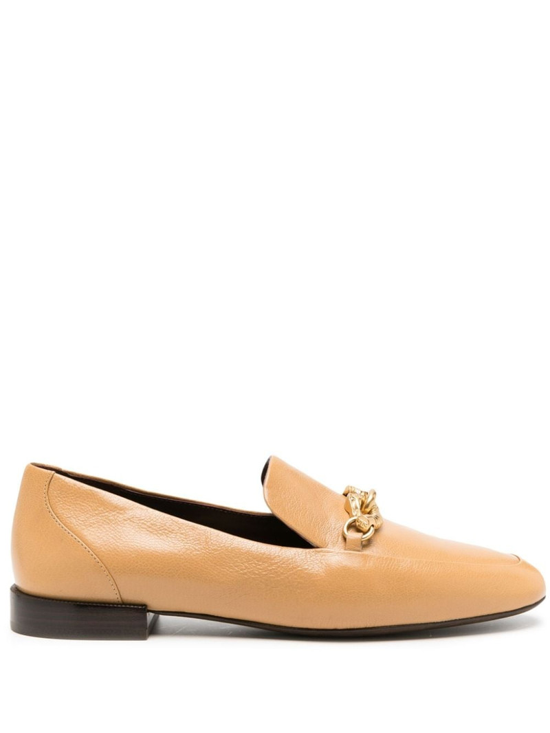 Jessa horse-head motif leather loafers 1