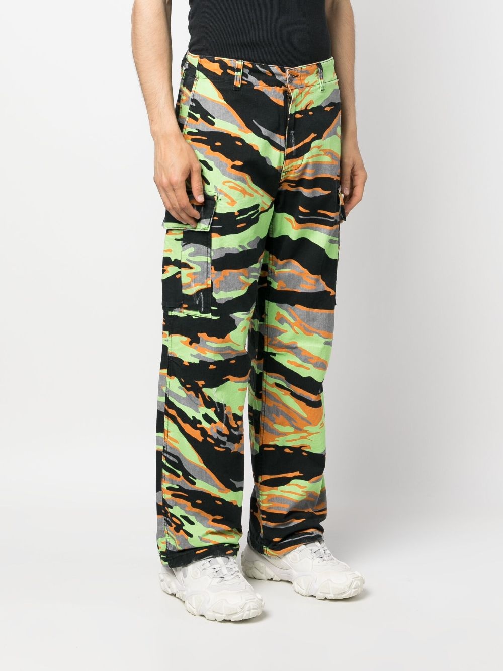 graphic-print cargo trousers - 2