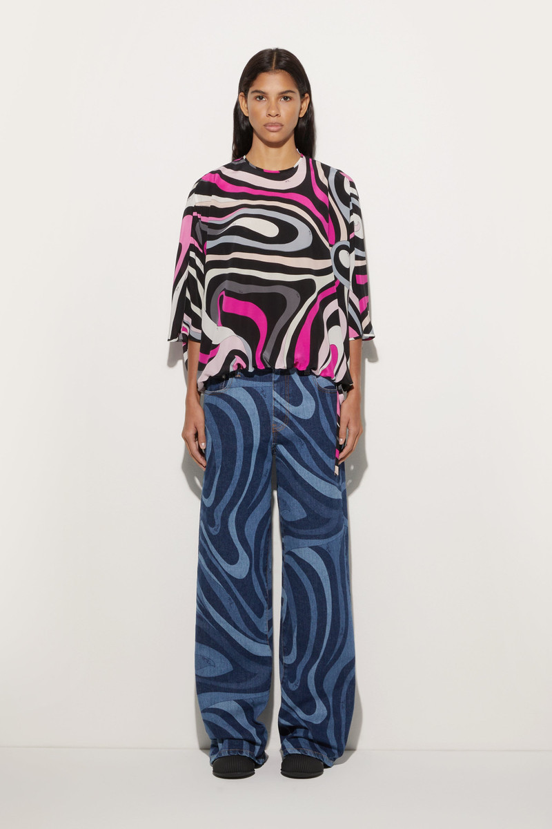 PUCCI MARMO PRINT CAPE BLOUSE outlook