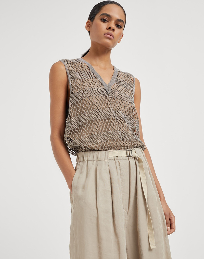 Cotton organza ergonomic loose trousers 3