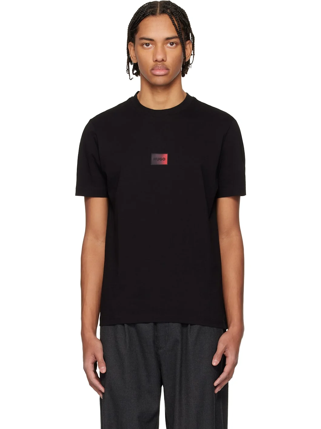 Black Gradient-Logo Cotton Jersey T-shirt - 1