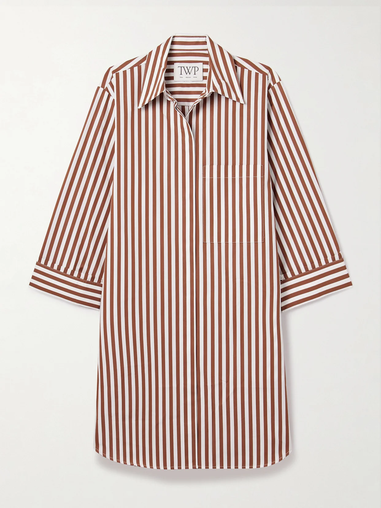 Morning After Striped Cotton-poplin Shirt Dress - 1