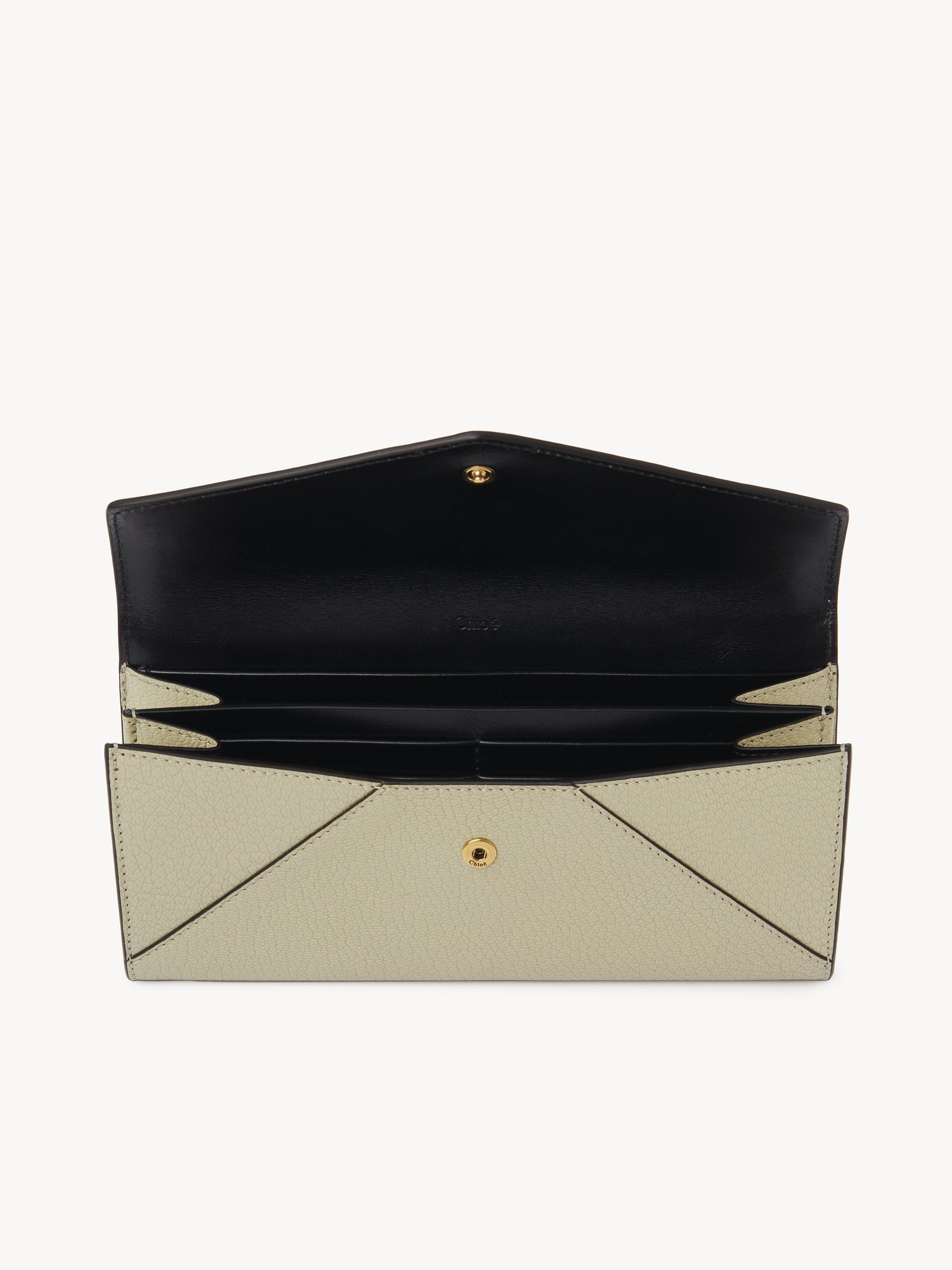 ENVELOPE LONG WALLET WITH FLAP IN GRAINED LEATHER - 3