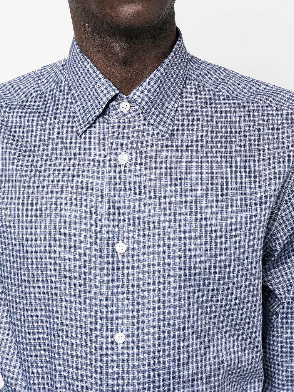 checked long-sleeved shirt - 5