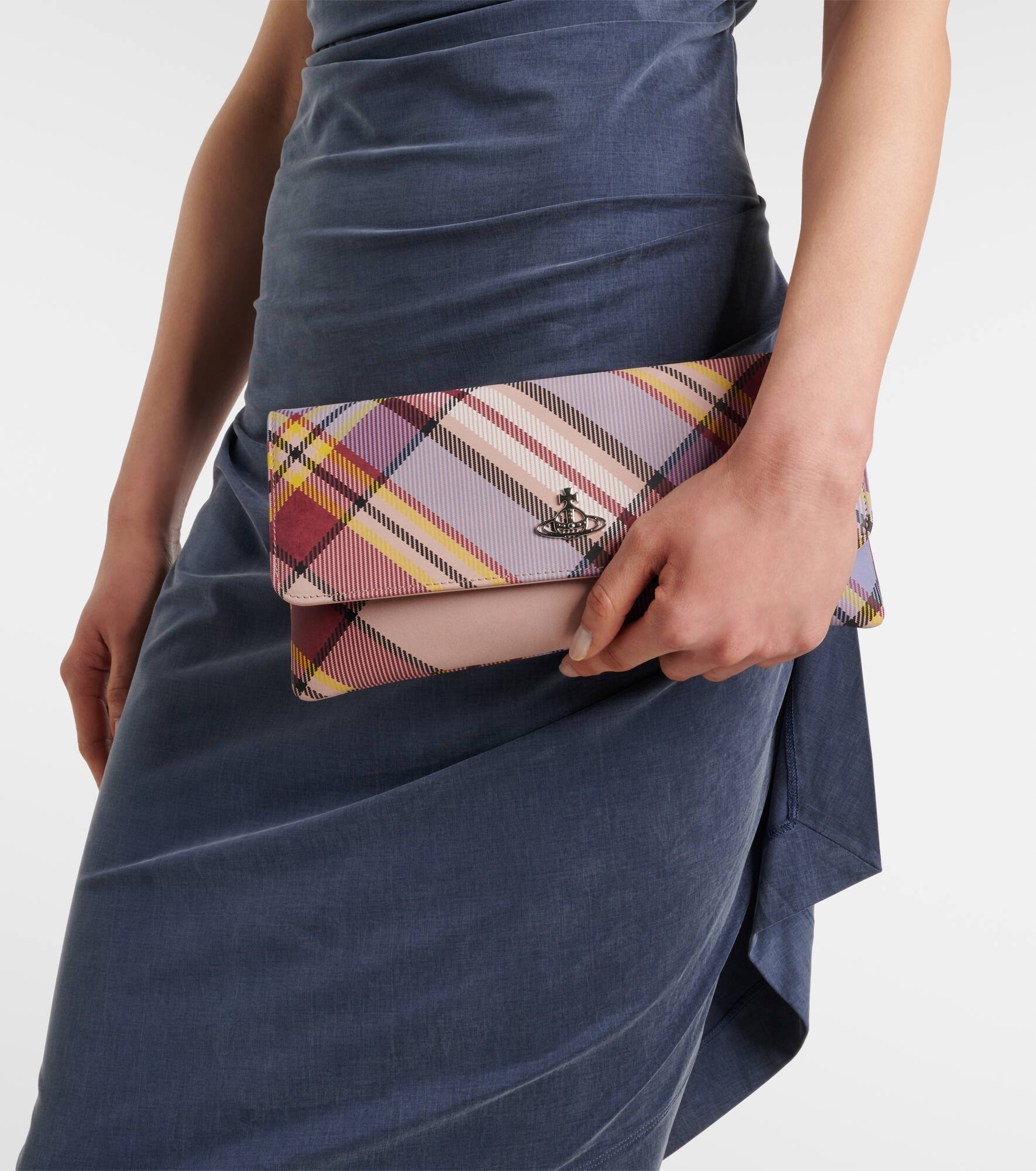 Tartan leather clutch - 2