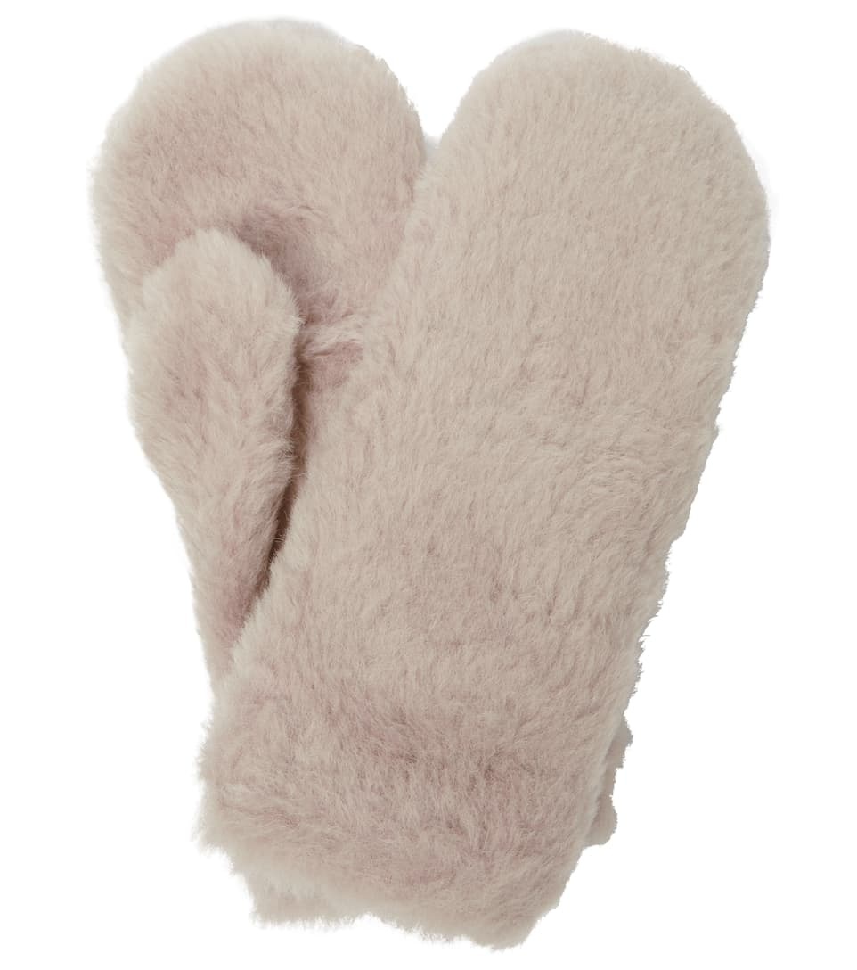 Ombrato alpaca, wool and silk mittens - 1