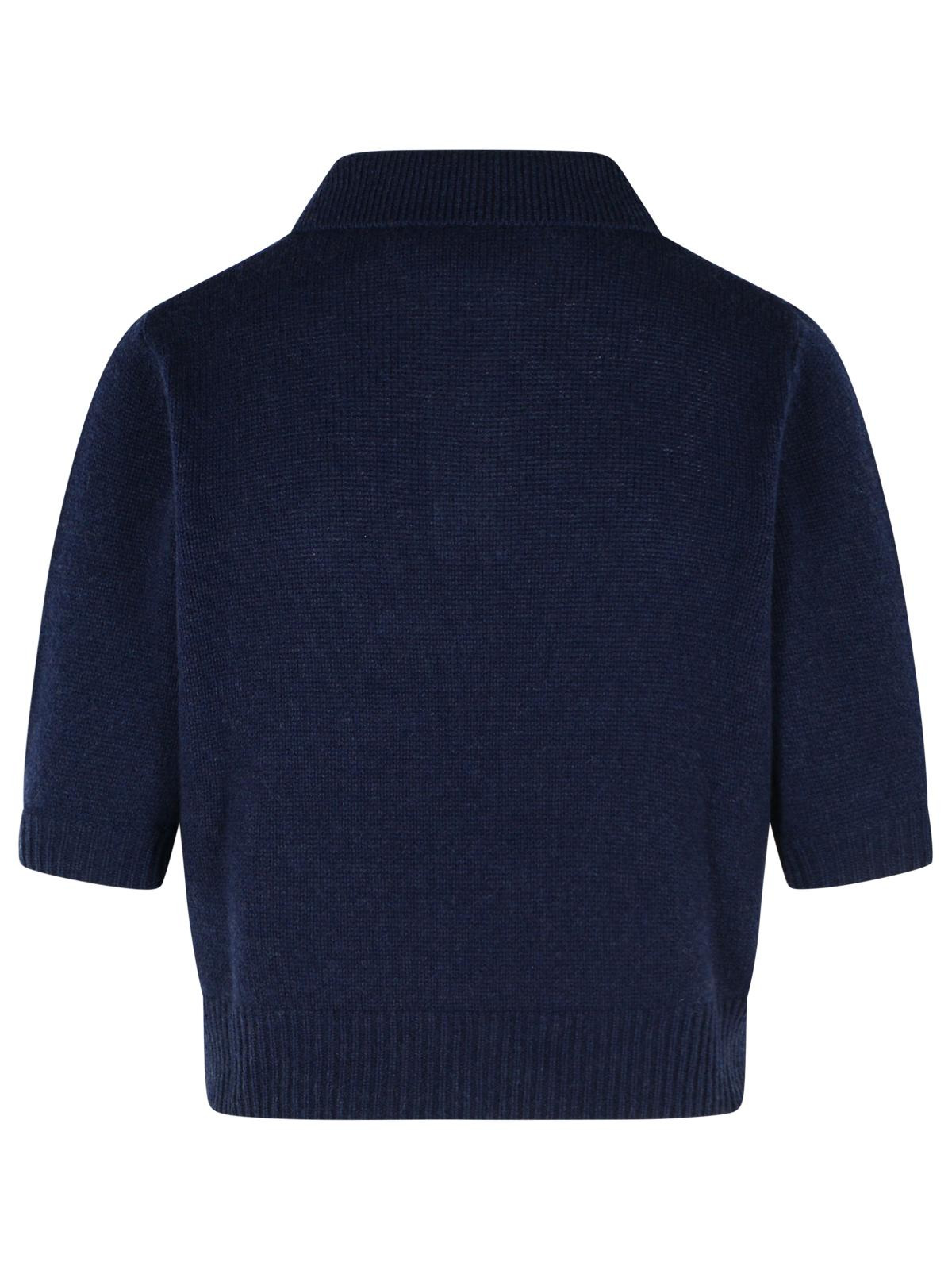 Marni Polo Sweater In Dark Blue Cashmere With 'Marni' Application Women - 3