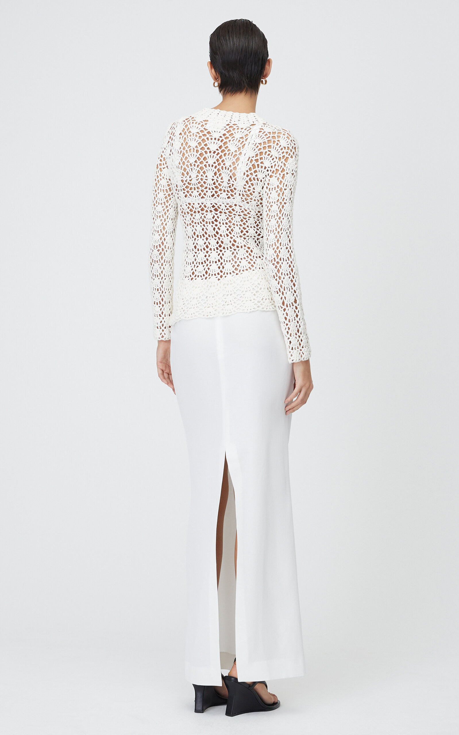 Crochet Cotton-Linen Top ivory - 4