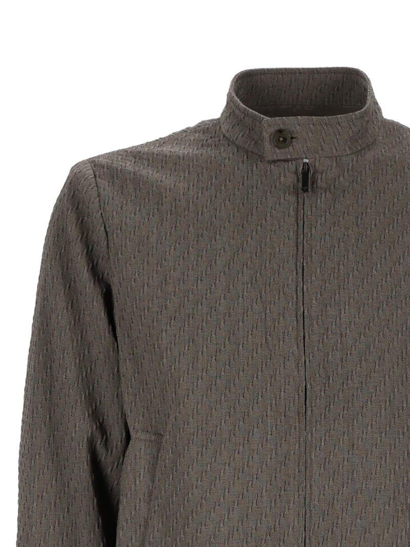 EMPORIO ARMANI textured zip-up jacket outlook