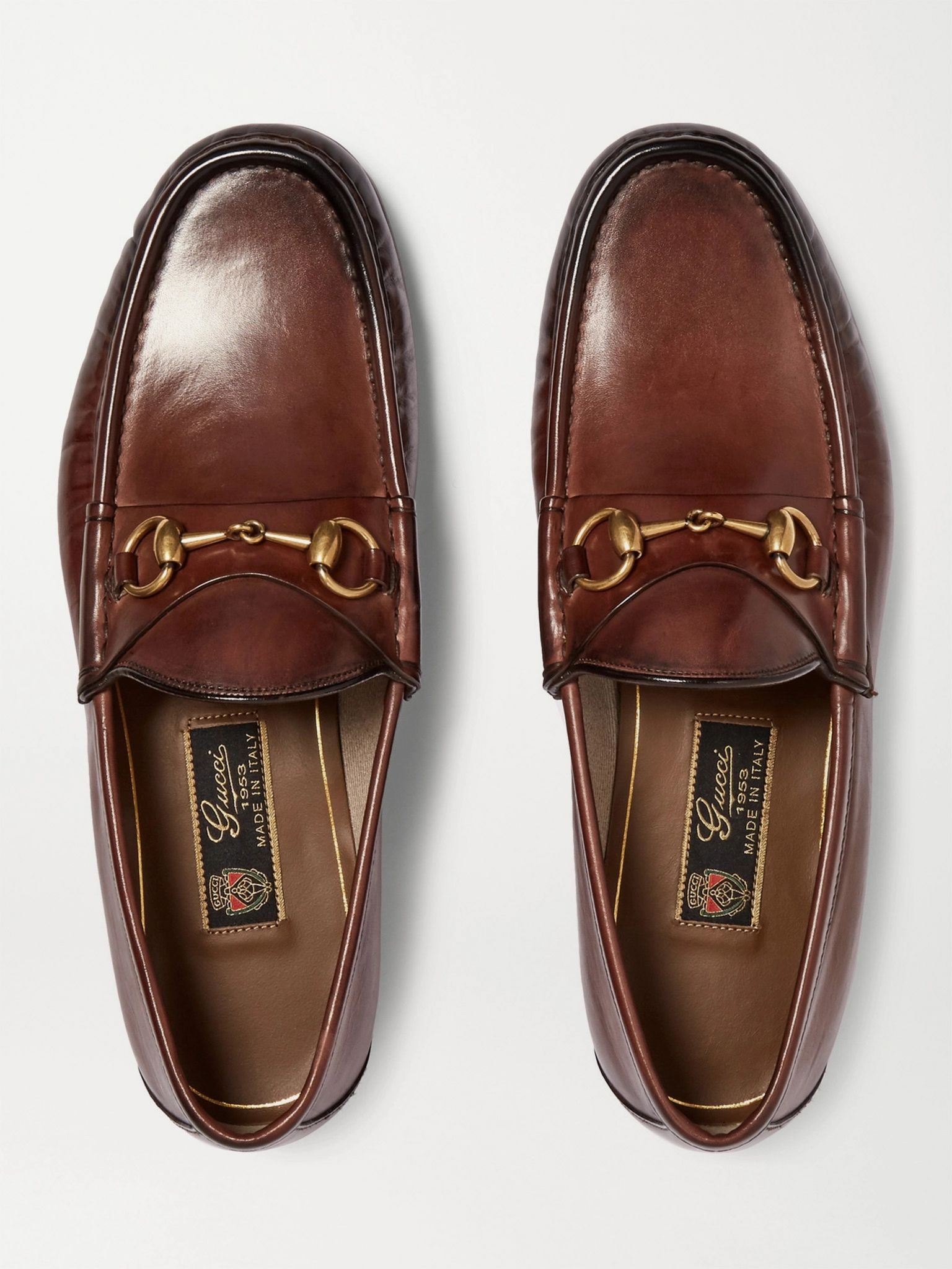 Roos Horsebit Burnished-Leather Loafers - 8