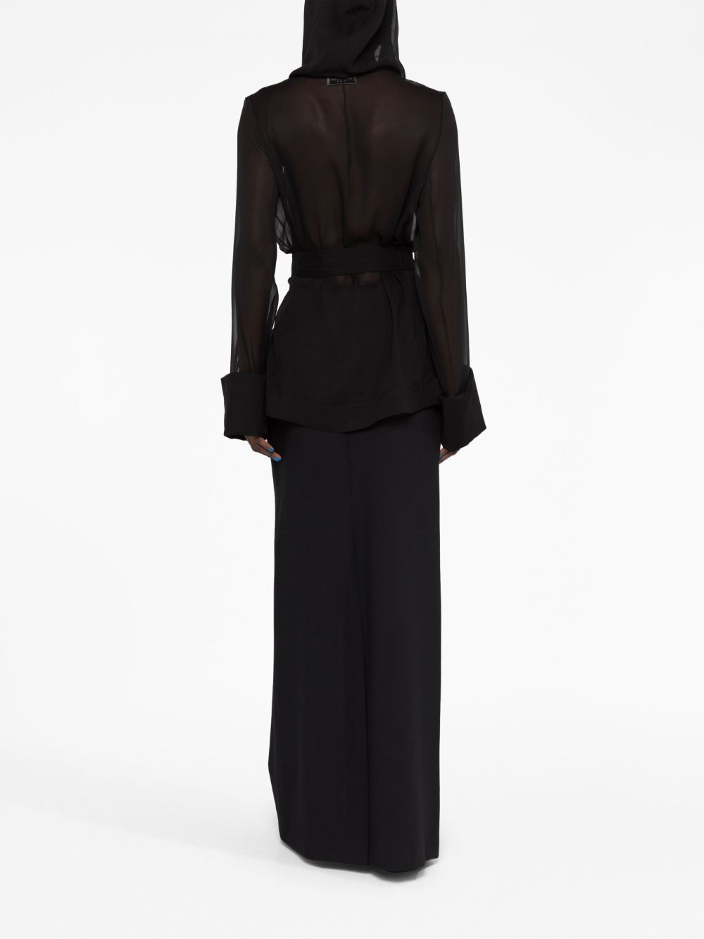 semi-sheer long-sleeve top - 4