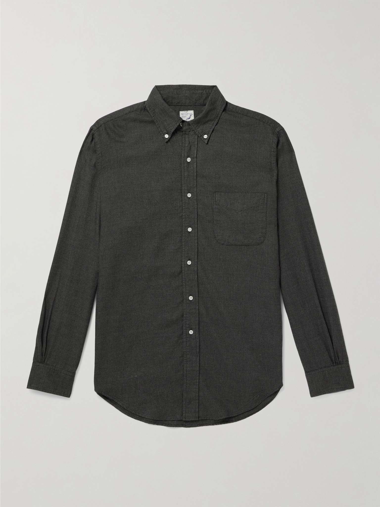 Button-Down Collar Cotton and Lyocell-Blend Flannel Shirt - 1