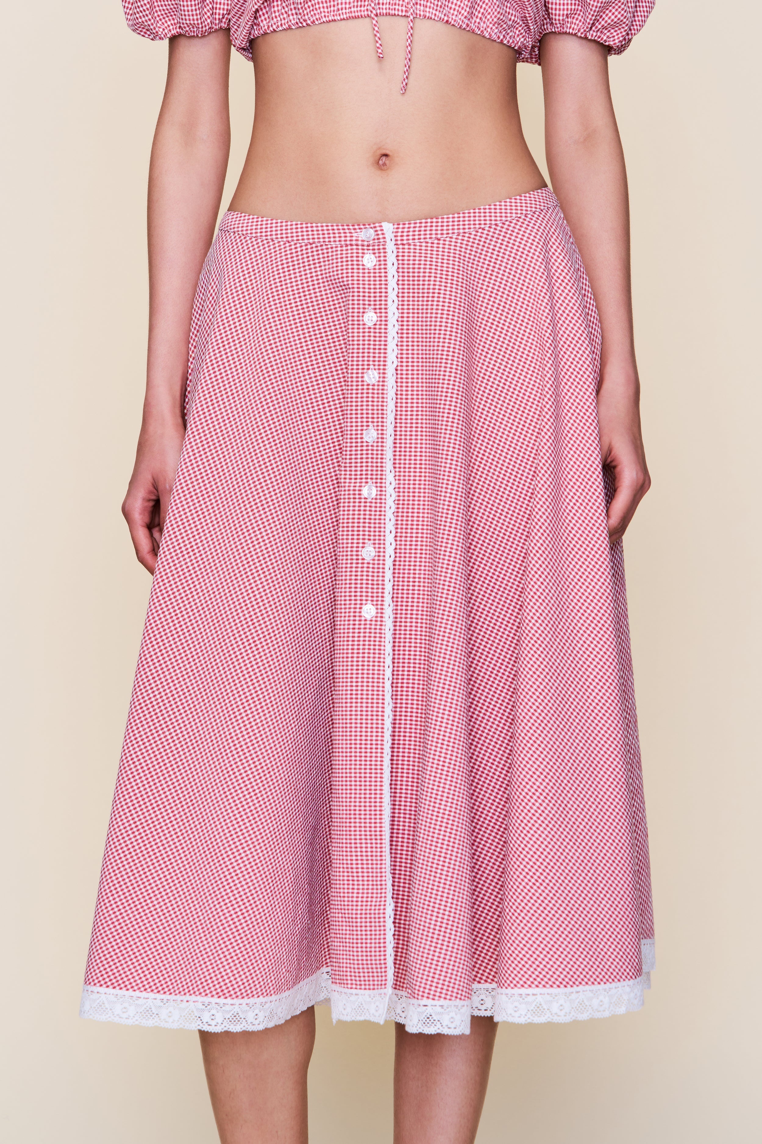 RAVELLO GINGHAM SKIRT - 1