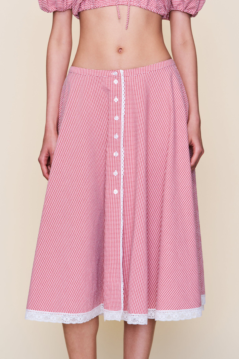 GUIZIO RAVELLO GINGHAM SKIRT outlook