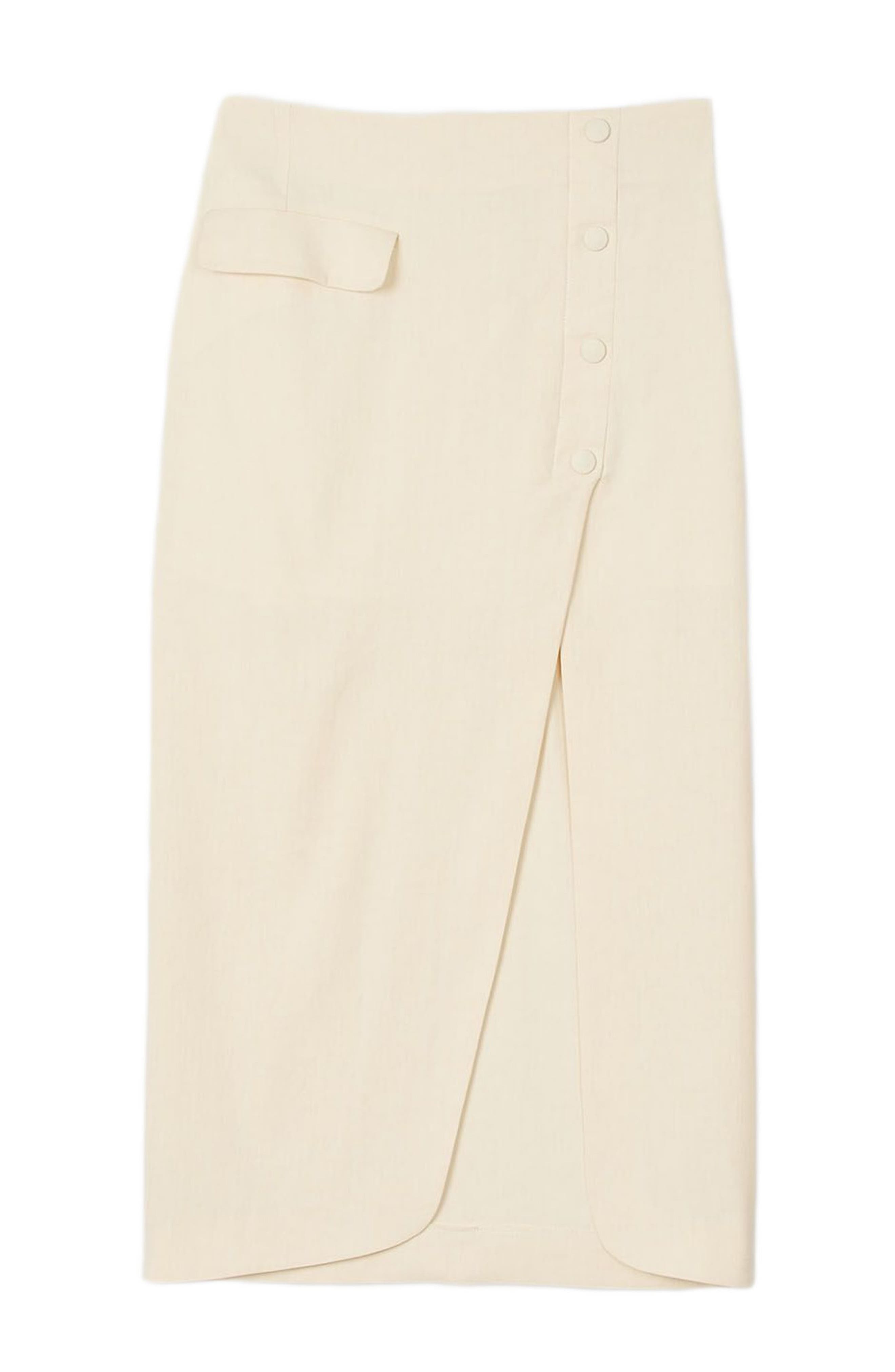 SANDRO Long slit skirt in Ecru at Nordstrom - 5