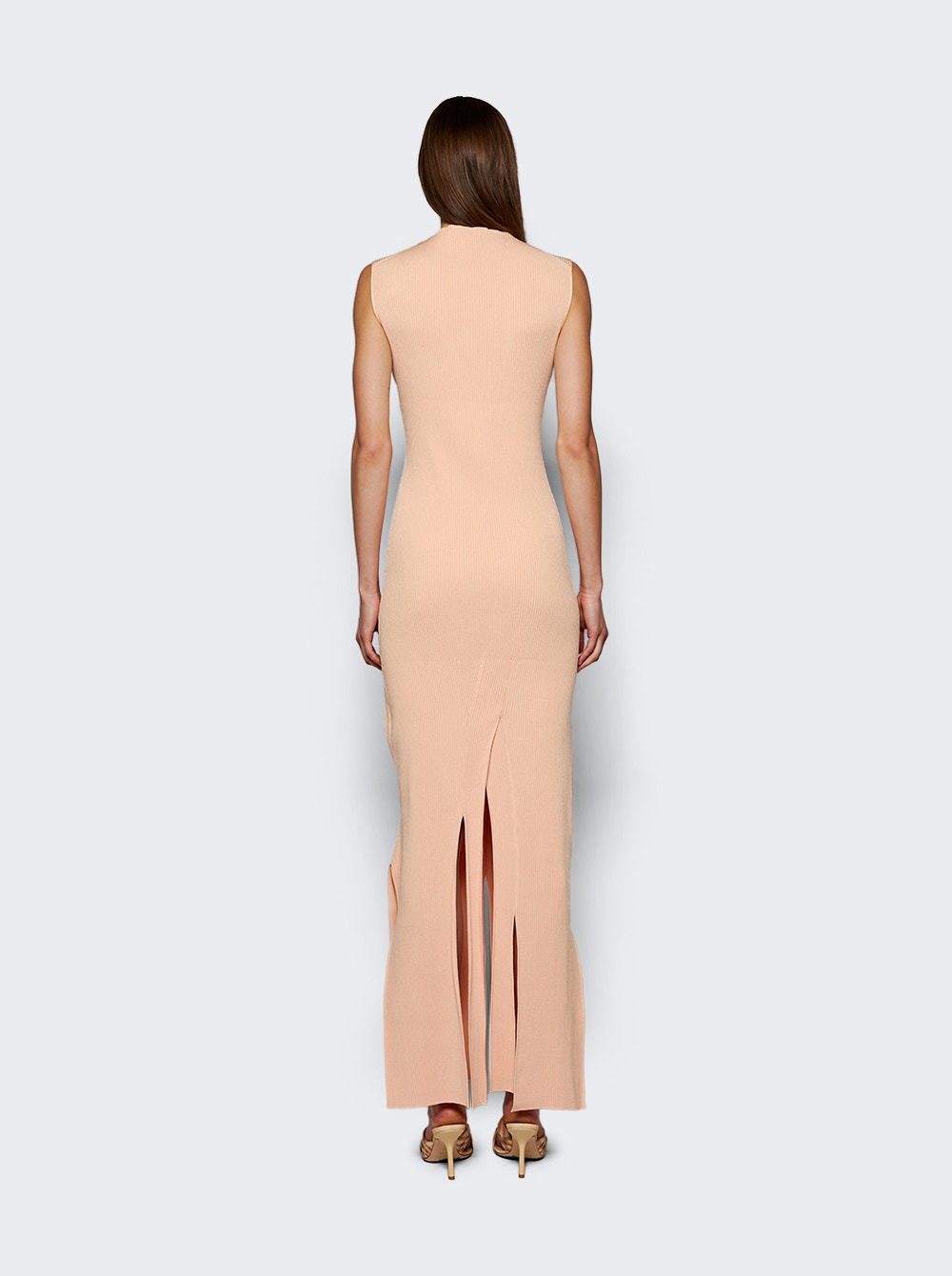 Plait Detail Sleeveless Dress Pale Peach - 5