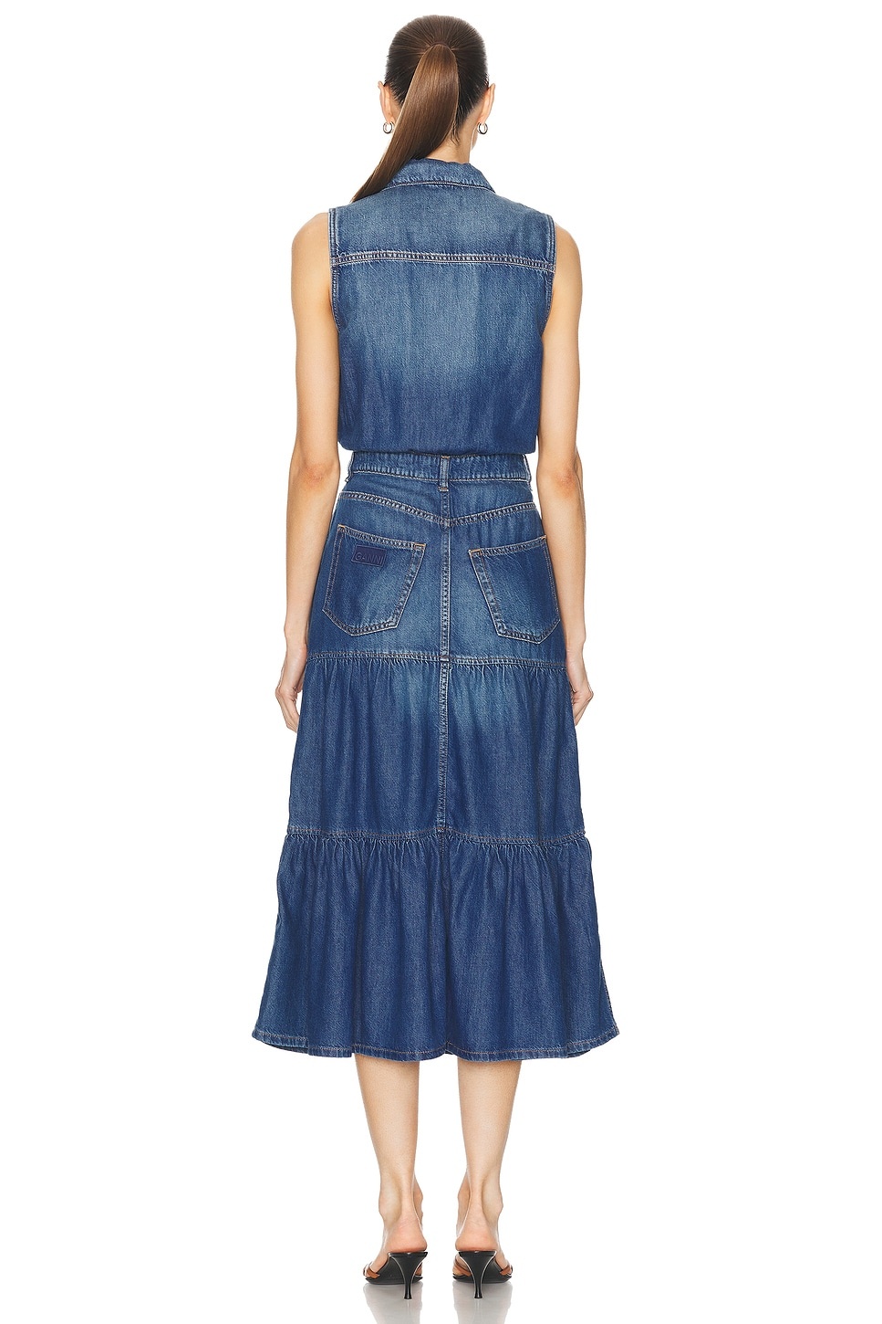 GANNI Long Denim Dress | forward | REVERSIBLE