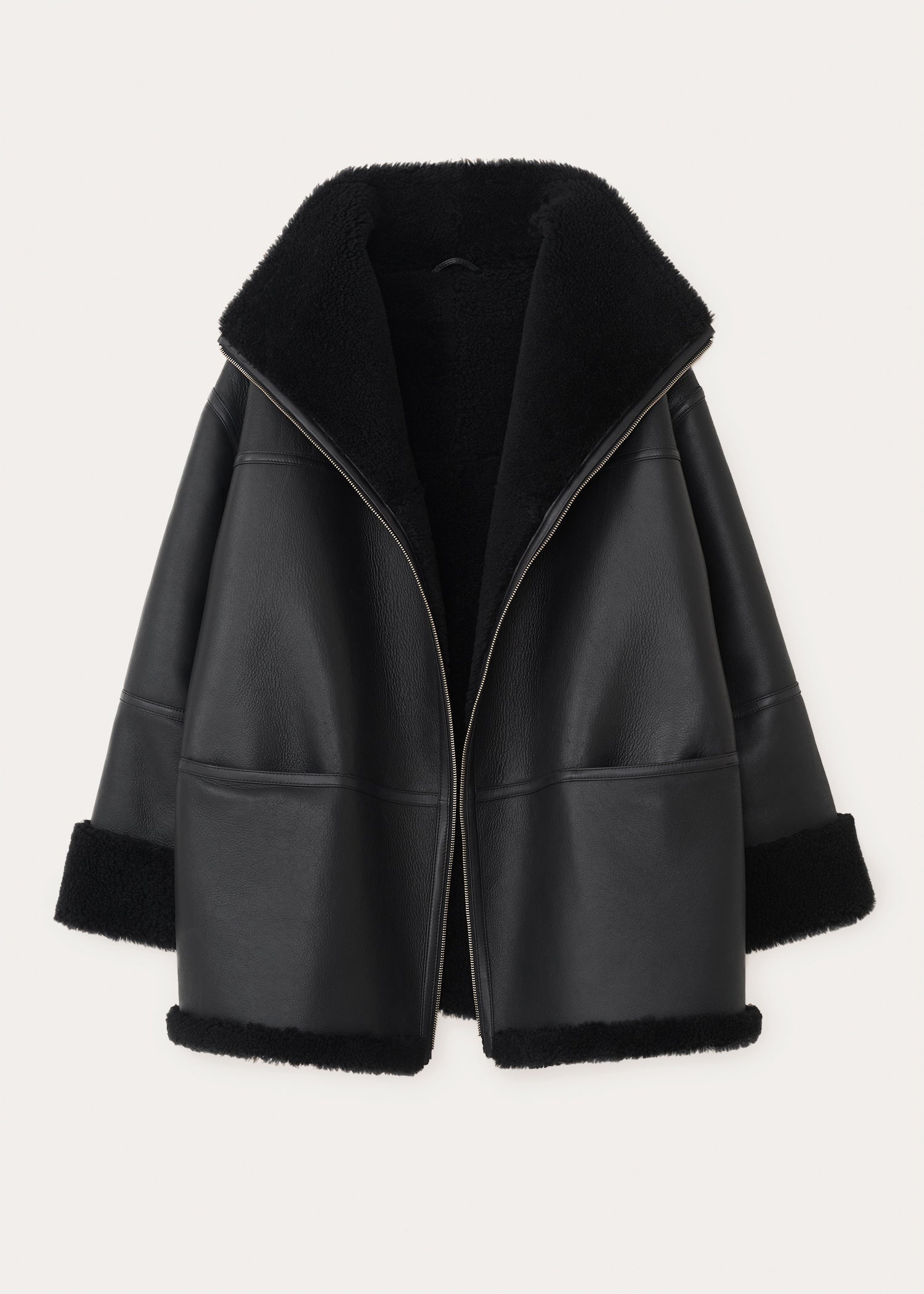 Signature shearling jacket black - 1