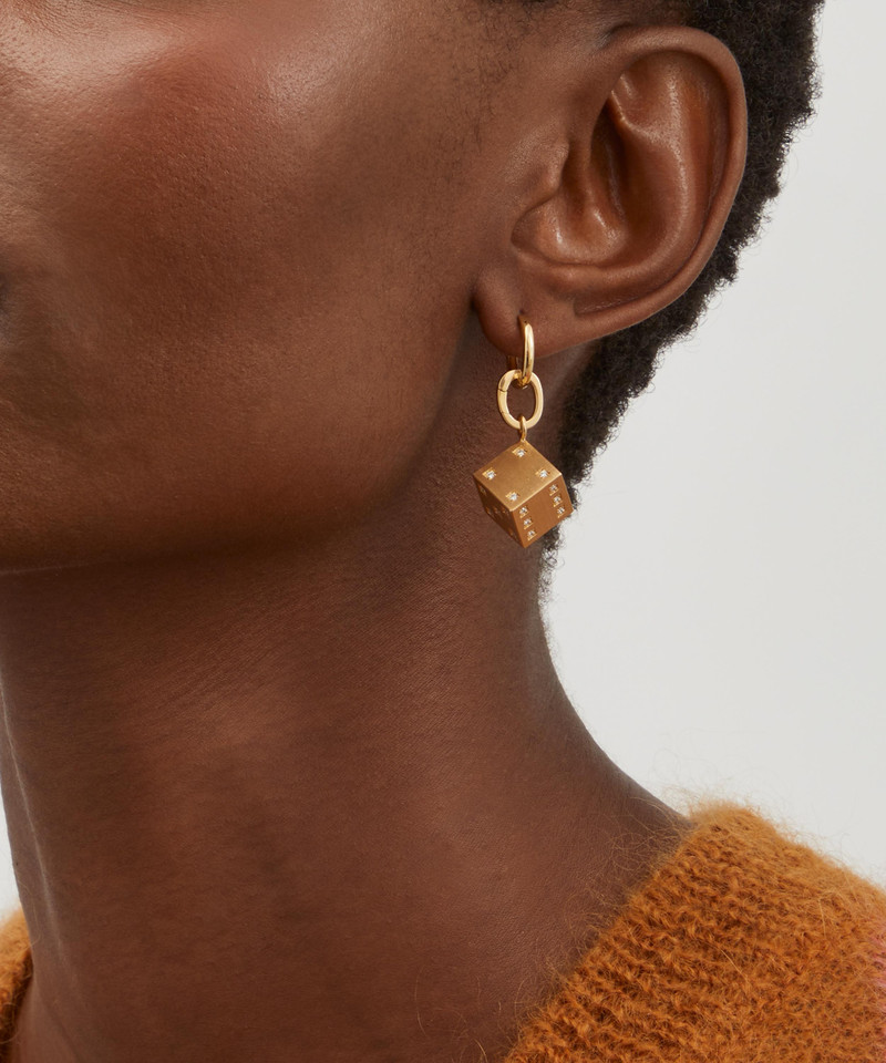 MARIE LICHTENBERG 18ct Gold Dado Diamond Dice Charm outlook