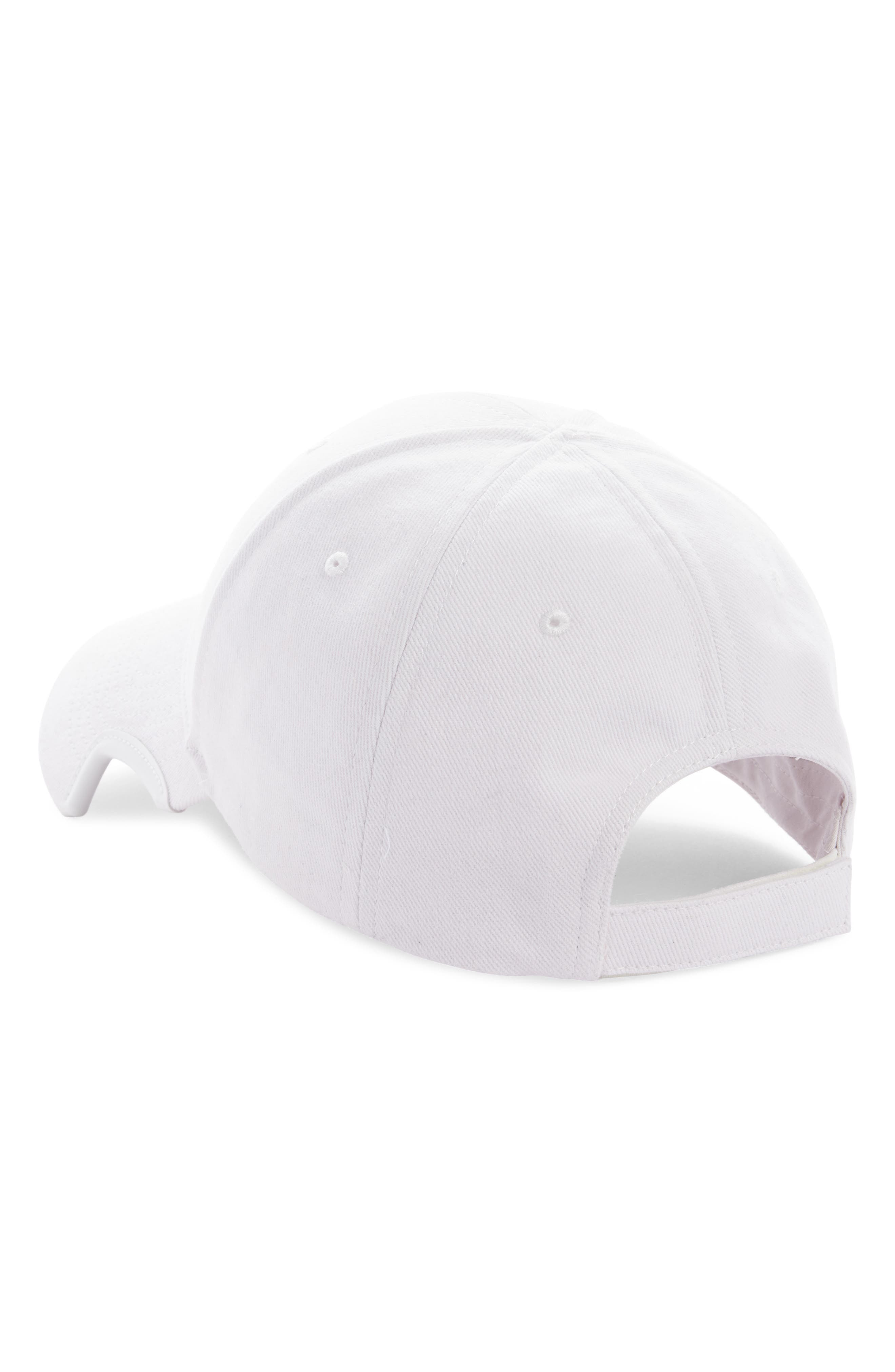 Balenciaga Political Stencil Adjustable Baseball Cap in Off White/Black at Nordstrom - 3
