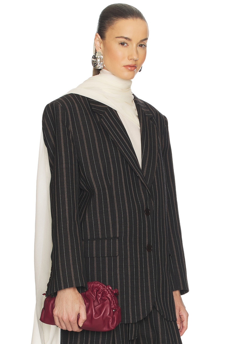 HELSA Stripe Twill Boyfriend Blazer outlook