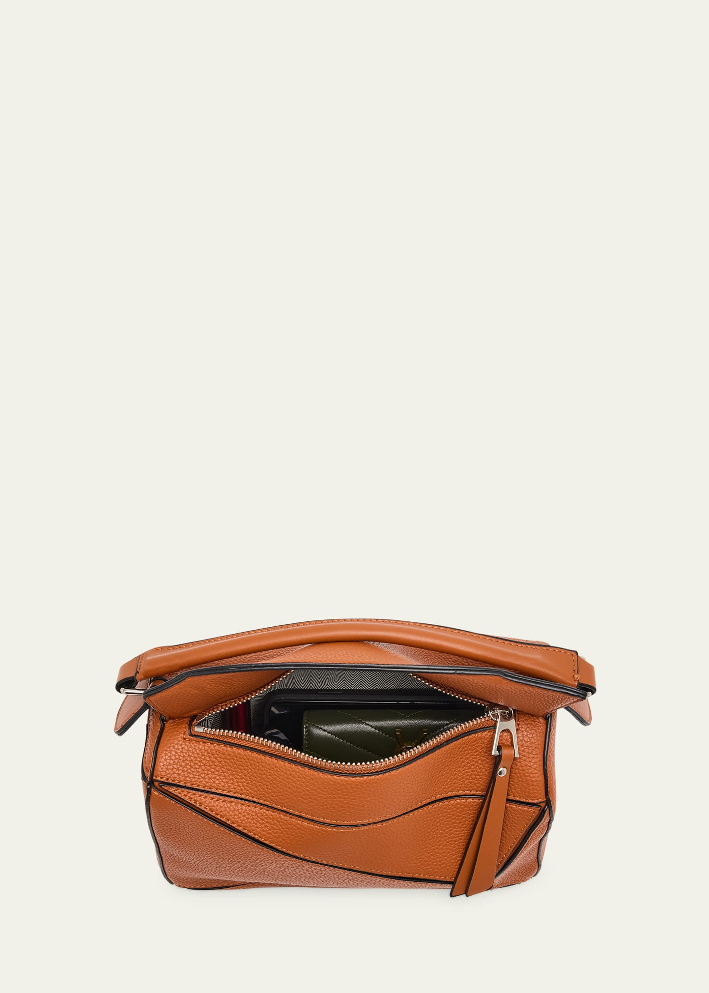 Puzzle Edge Leather Shoulder Bag - 7
