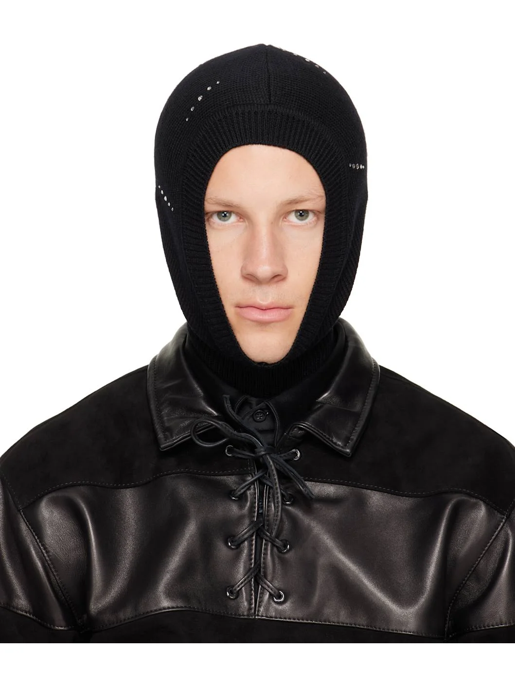 Black Crystal Embellished Balaclava - 1