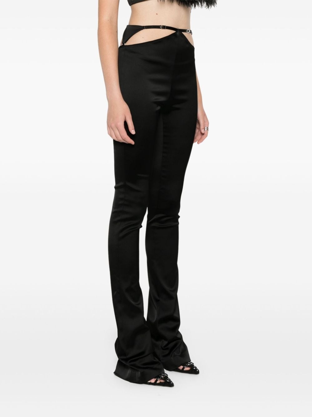 cut-out flared trousers - 3